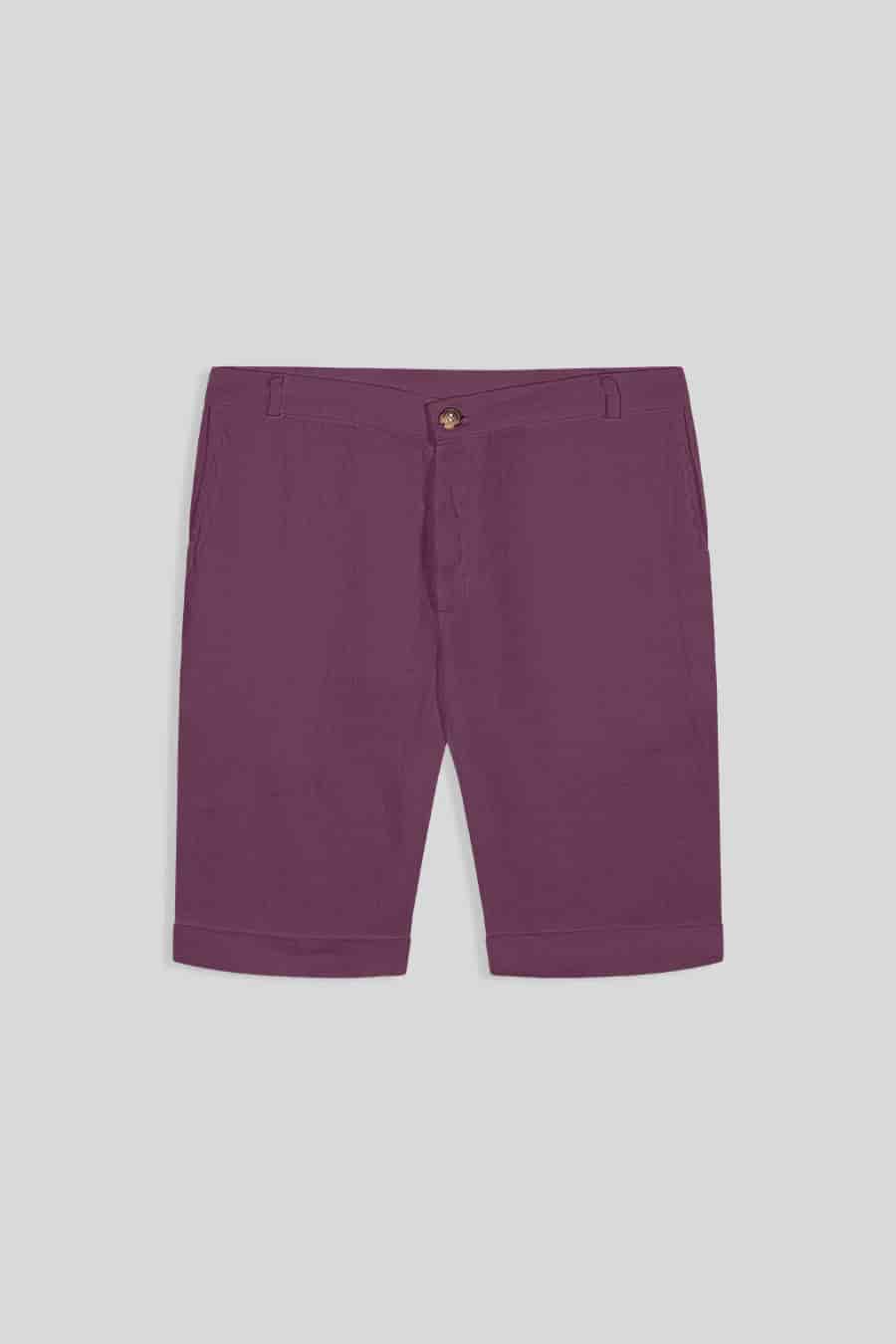 Men's linen bermuda amaranth - miniatura 1