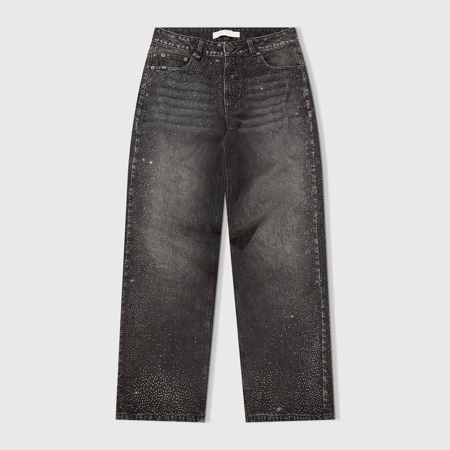 Starry Wide-Leg Jeans - Black - miniatura 1