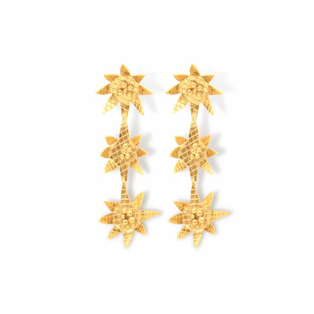 Aretes largos flor arabis - miniatura 2