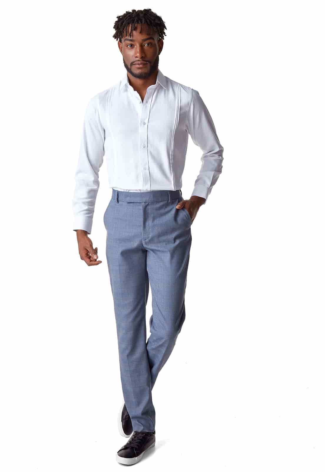 Guayabera blanca manga larga con alforzas - miniatura 4