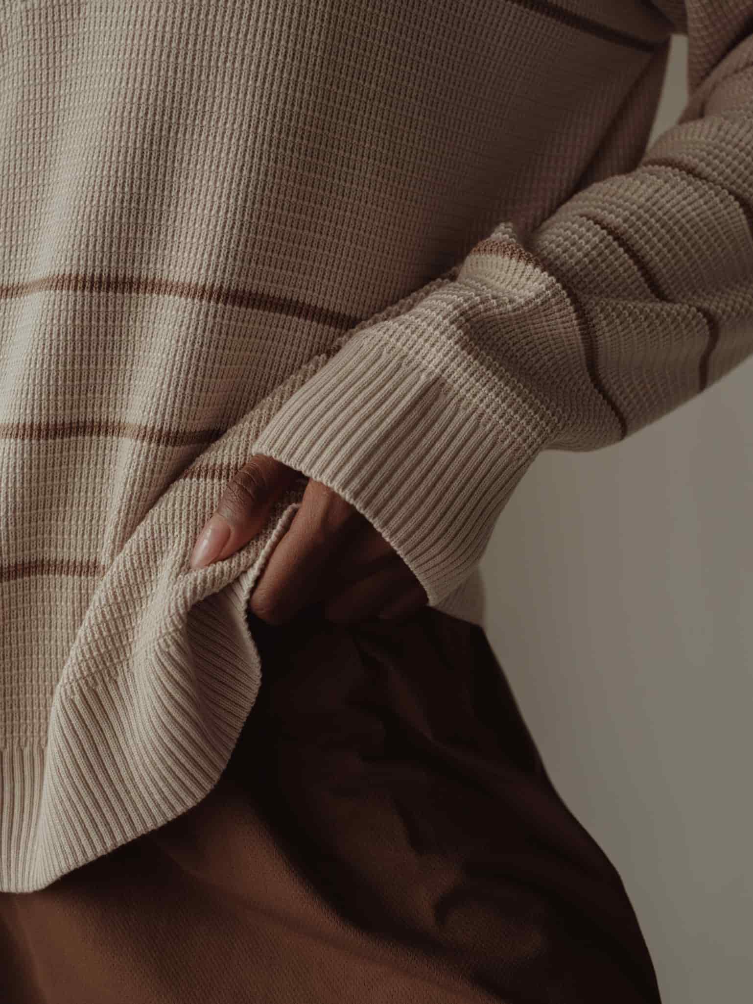 RUGBY KNIT SWEATER - NATURAL & SEPIA - miniatura 8