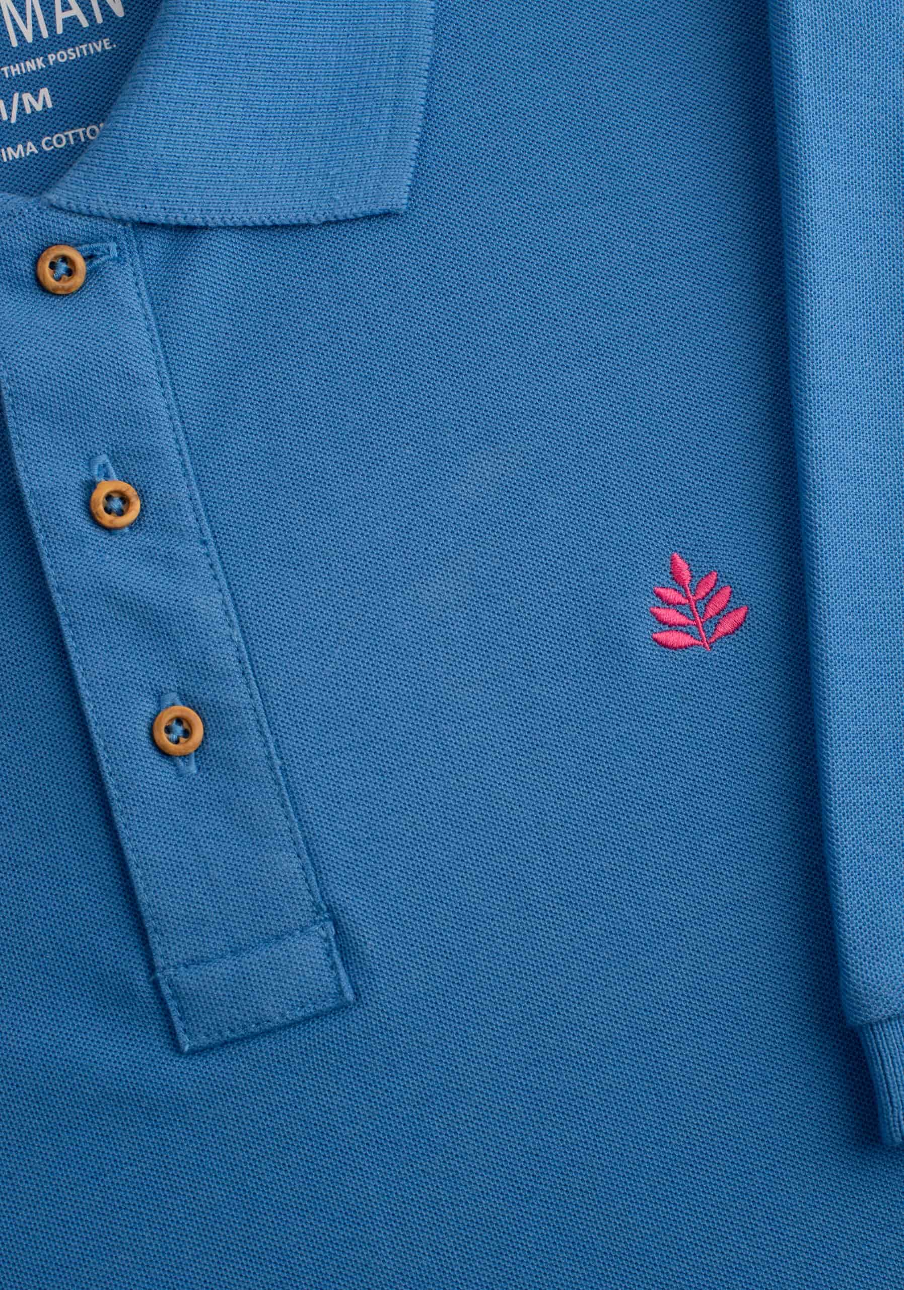 Camiseta Polo H Unicolor L-Fuc Azul Med - miniatura 3