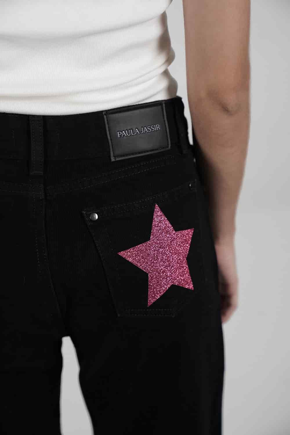 Double Star Black Jeans (Hot Pink) - miniatura 7