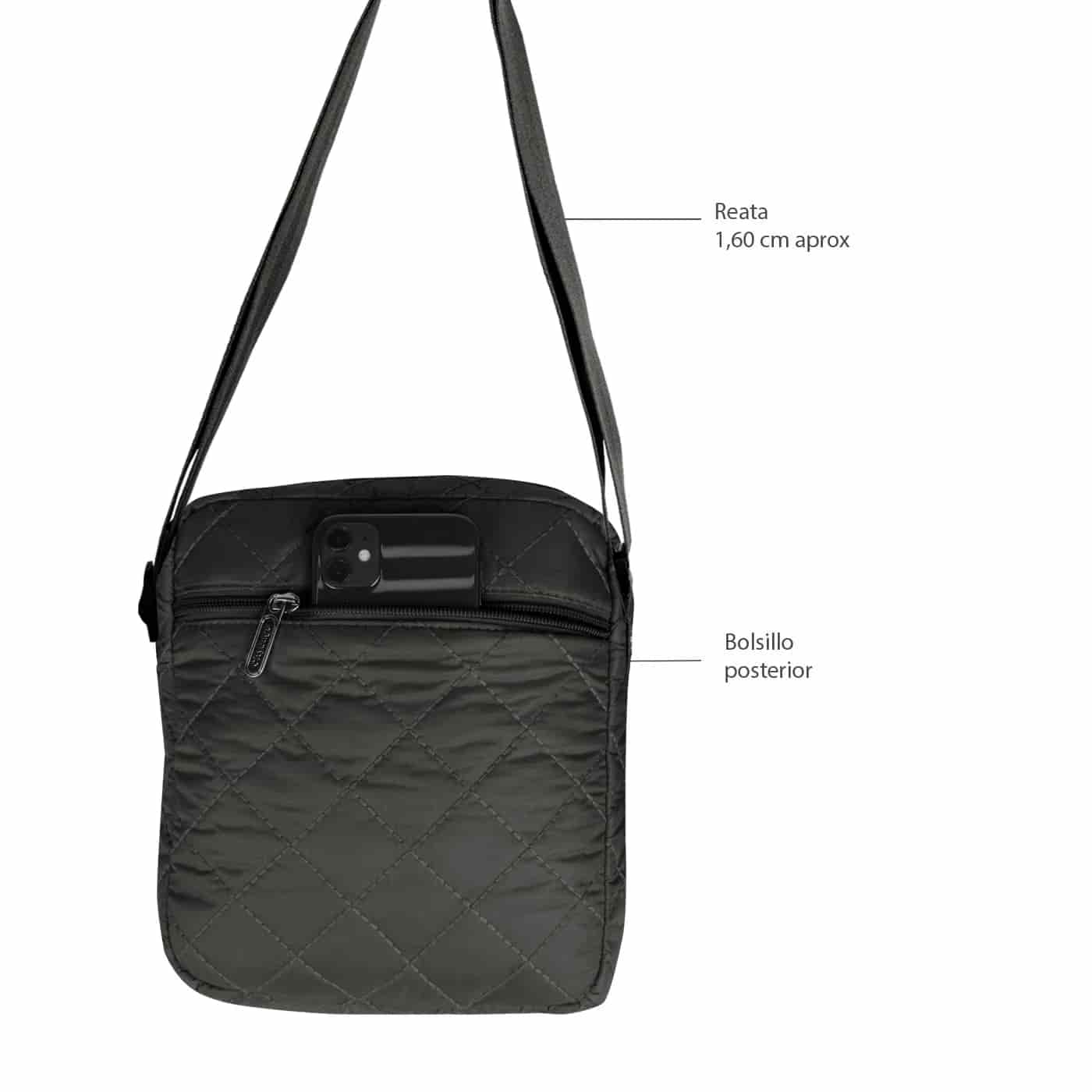 Bolso Manos Libres Viajero puffer Gris - miniatura 4