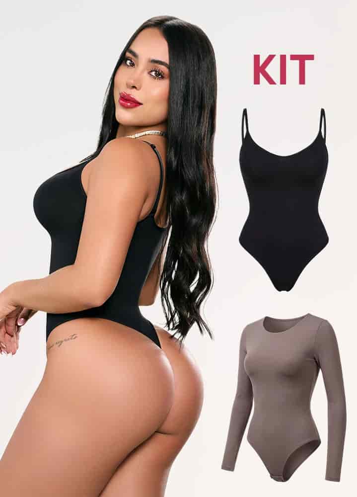 Kit 2 Bodys: Tanga Seamless y Manga Larga | Salome 5601 + 5008 | Ant 7001 + 03L5 - miniatura 3