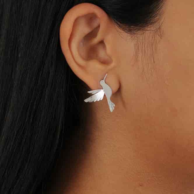 Aretes topo colibrí alas del alma - miniatura 4
