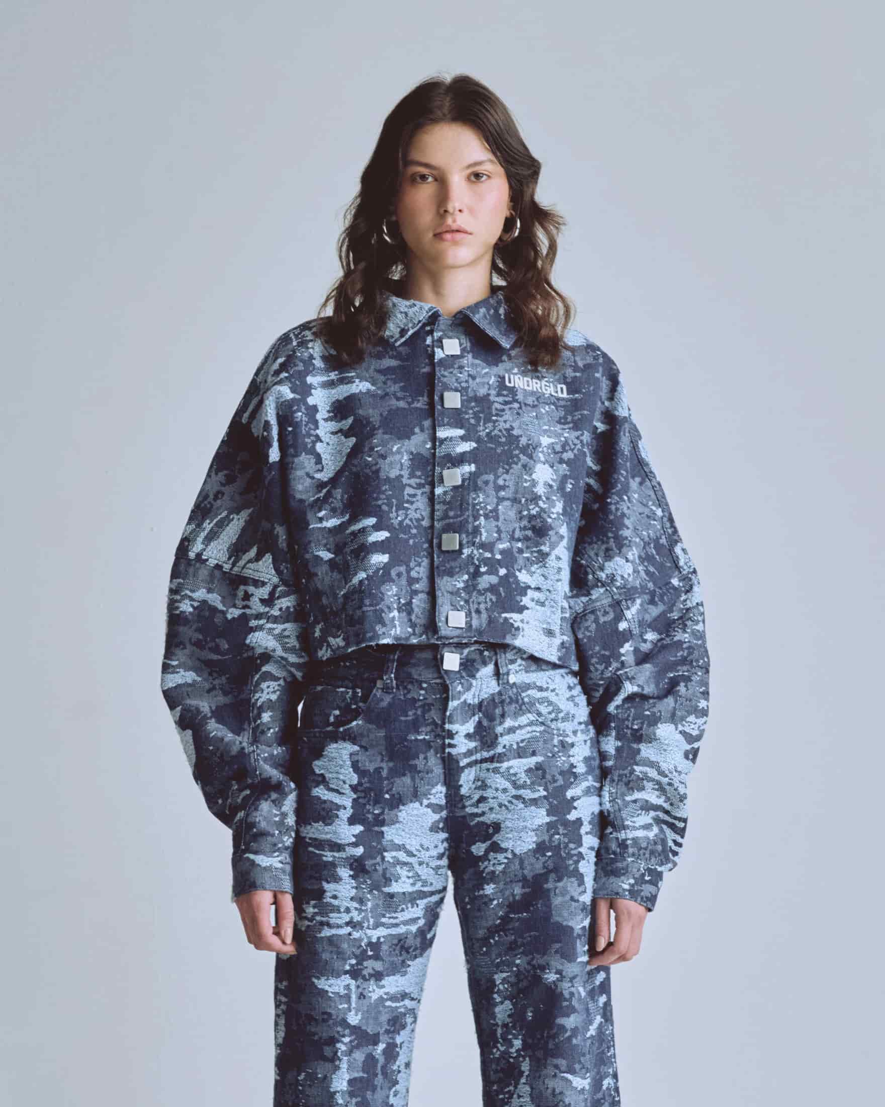 W Capsule UNDRGLD Jacquard Jacket Cammo Blue - miniatura 2
