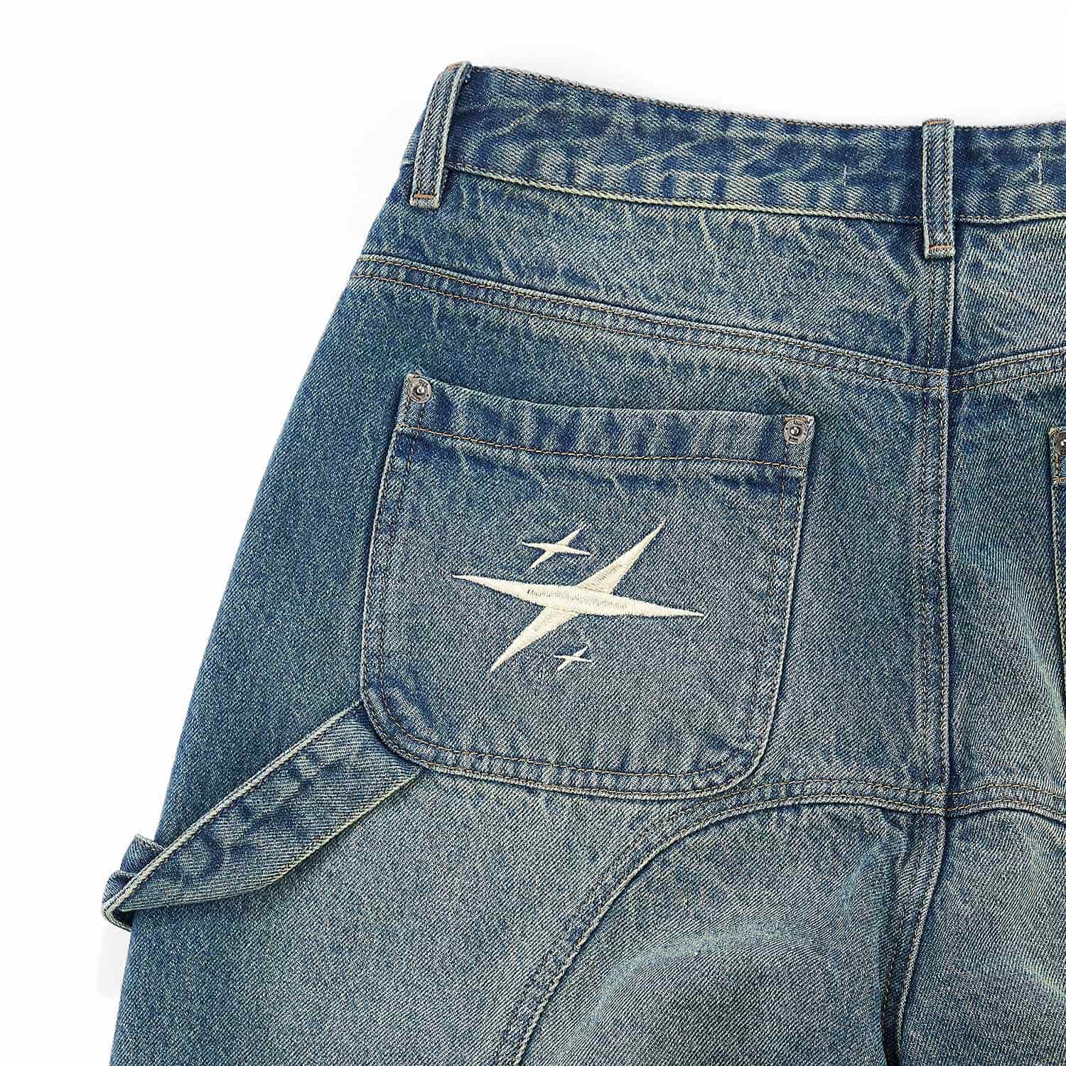 Slashed Denim Jorts - Blue - miniatura 5