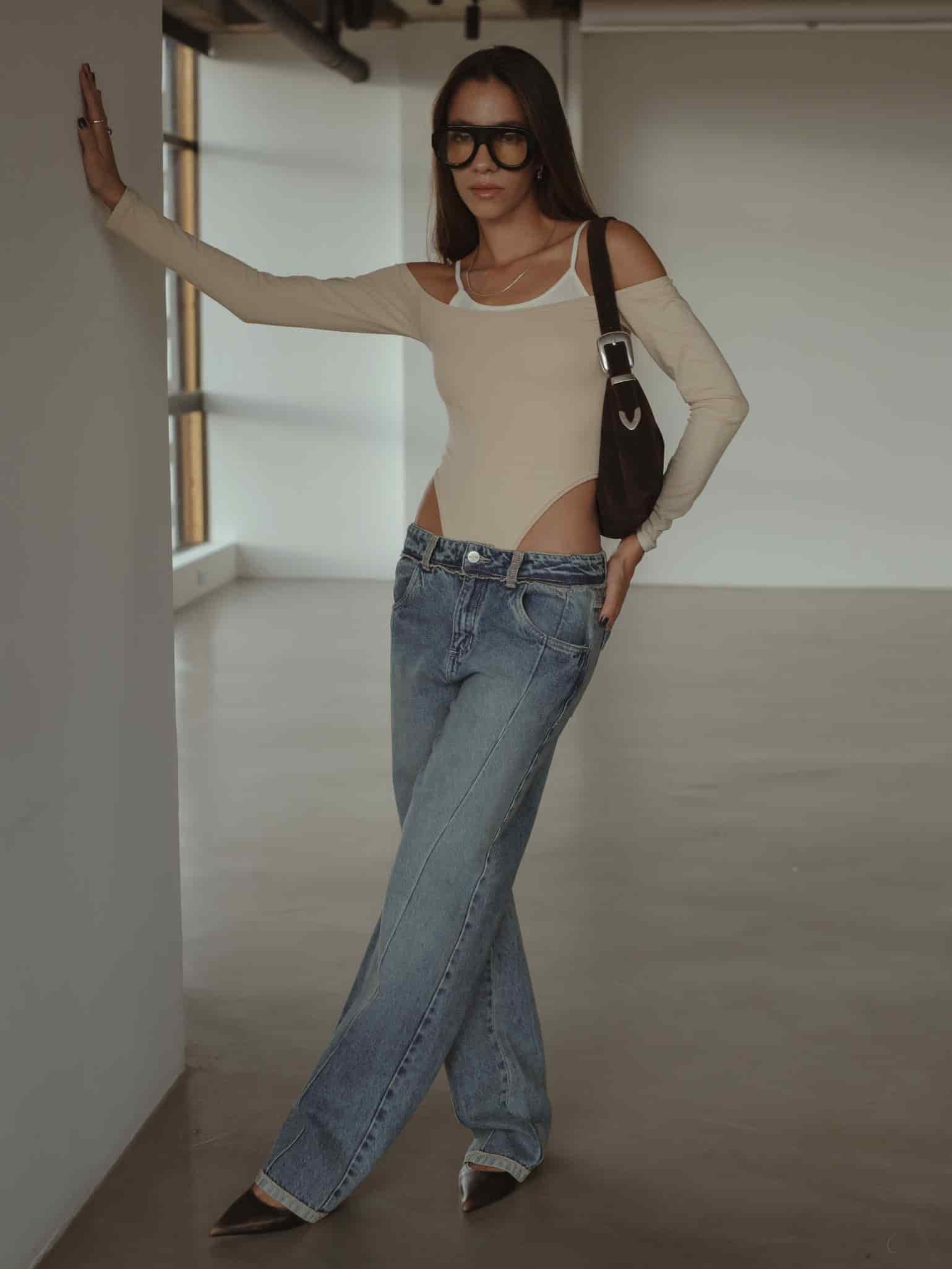 SPLIT LEG STRAIGHT JEAN - SOFT CLASSIC BLUE - miniatura 8