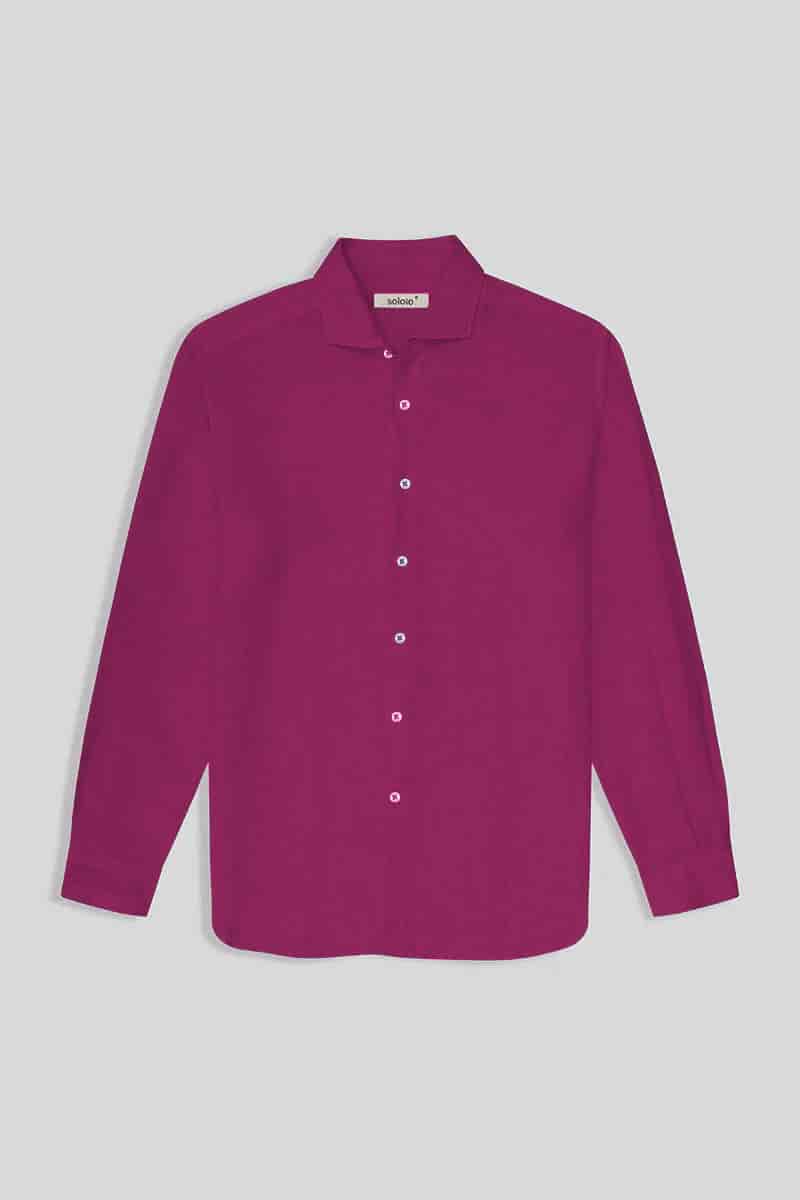 Men's linen shirt fuxia - miniatura 1