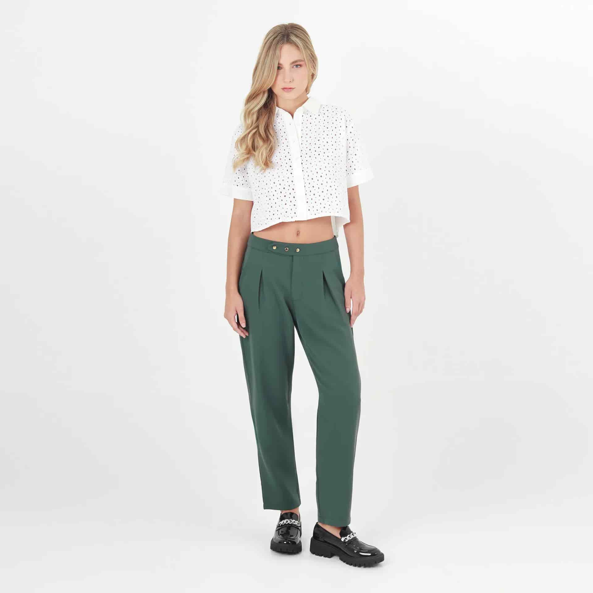 Blusa Cuello Camisero Manga Corta - miniatura 2