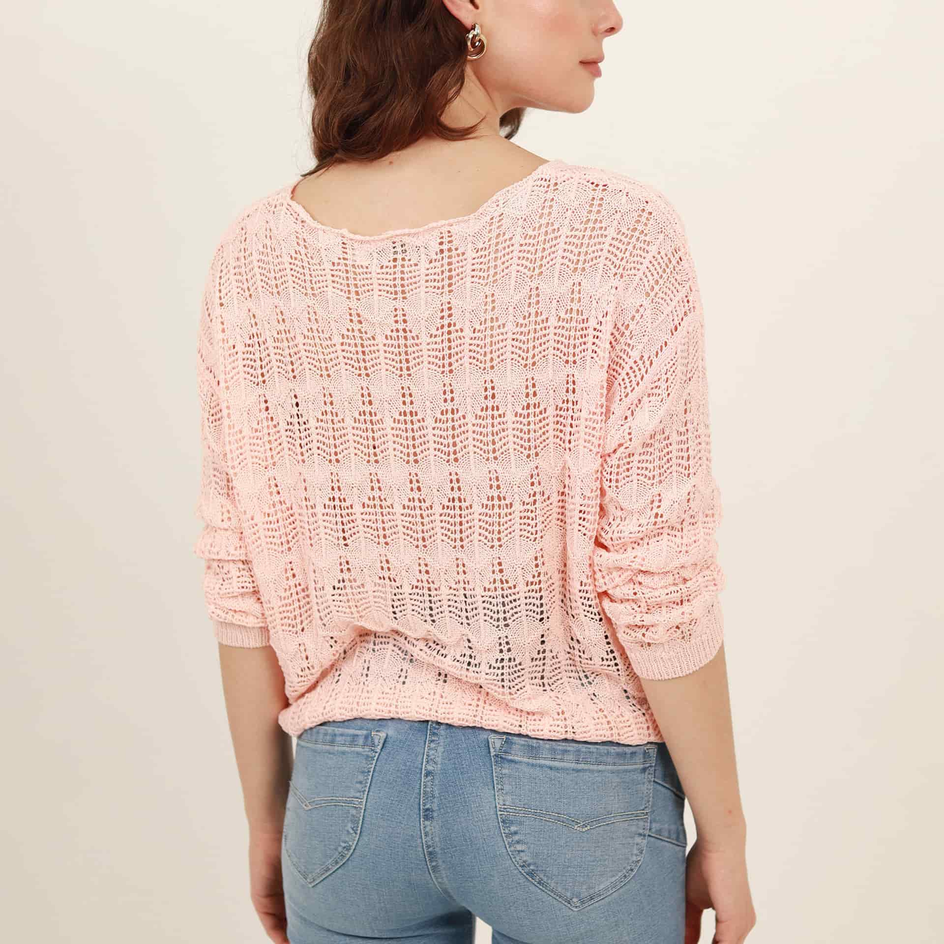 Sweater cuello redondo manga larga con textura - miniatura 6