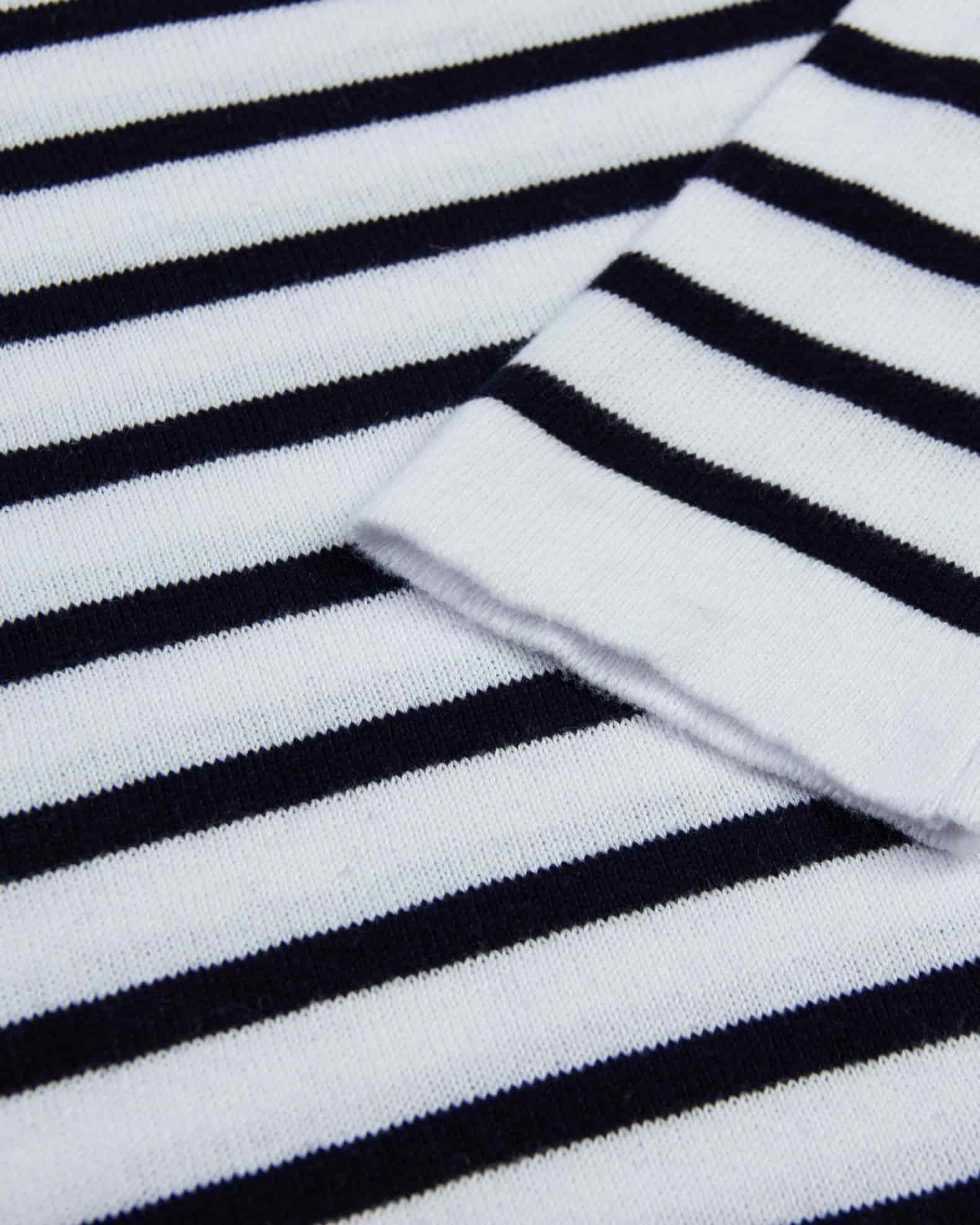 Saco Cuello Redondo Algodón Raya Azul Oscuro - miniatura 3