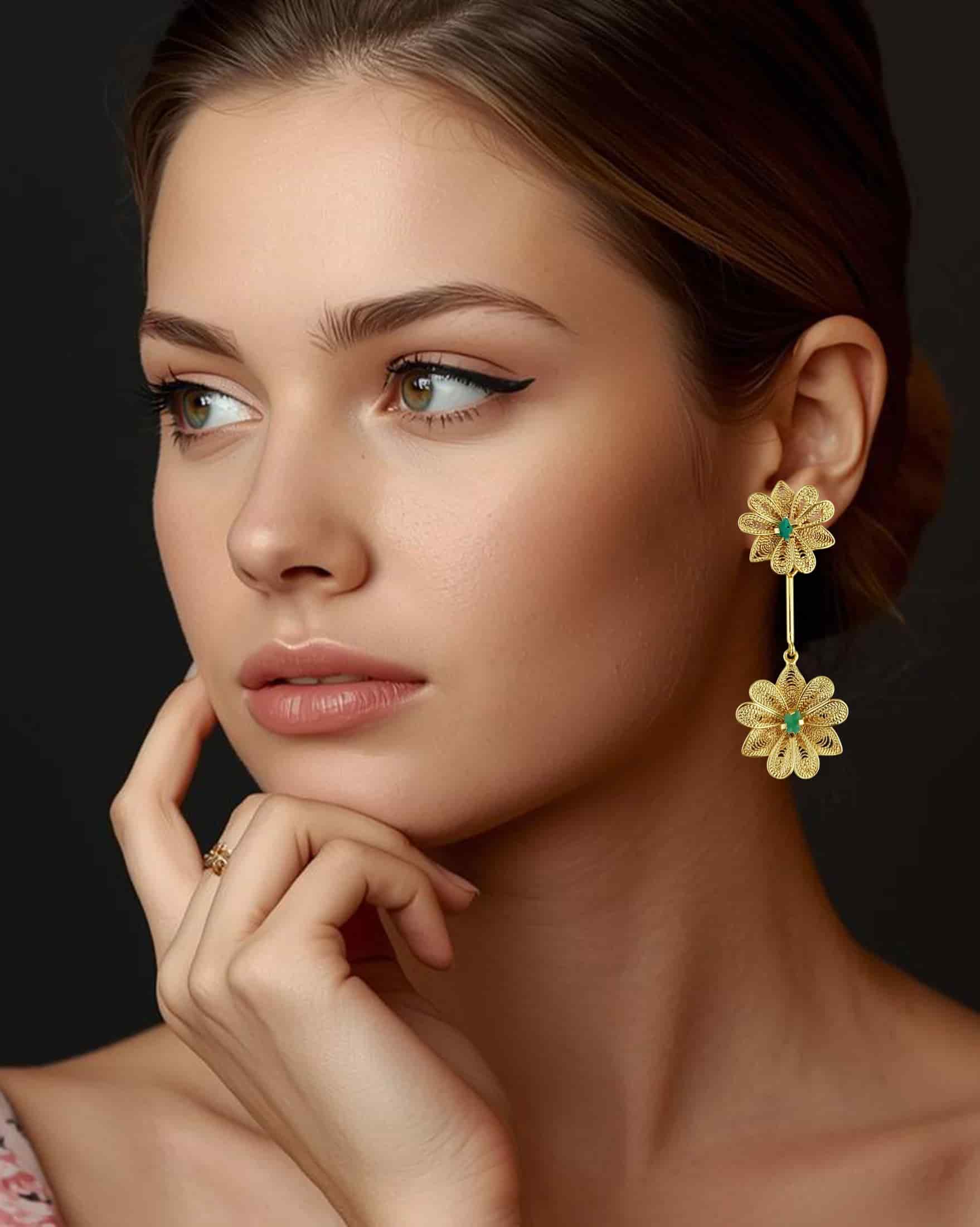Aretes doble flor, Kany - miniatura 2
