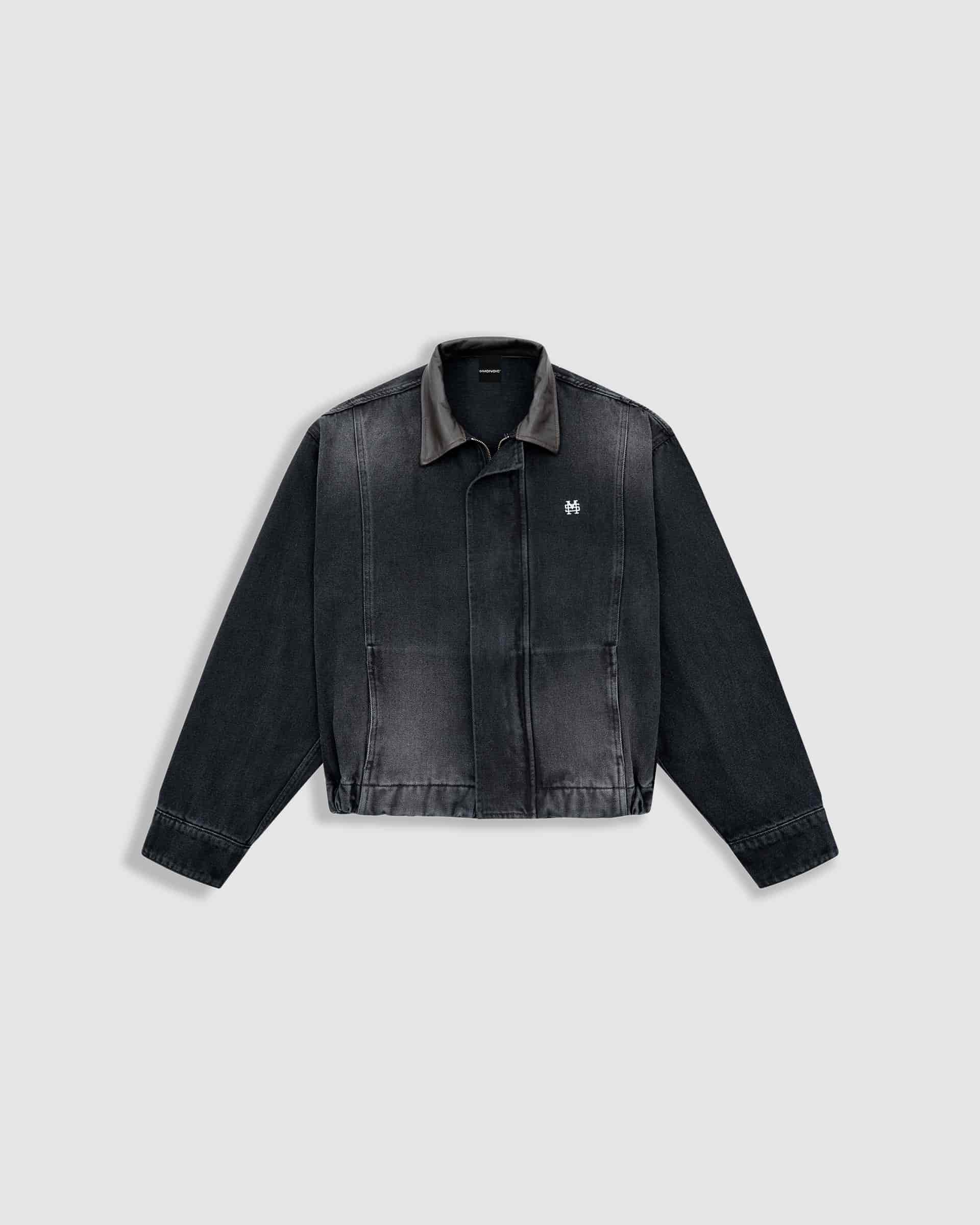 Aviator Denim Jacket - Negro Desgastado - miniatura 1