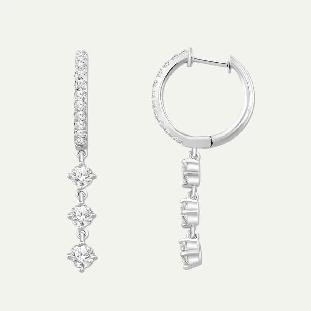 Arete Huggie 3 piedras - miniatura 6