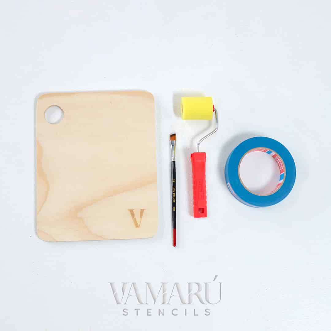 Kits de Complementos, Vamarú Stencils, Rodillo, Paleta, Pincel, Cinta azul - miniatura 3
