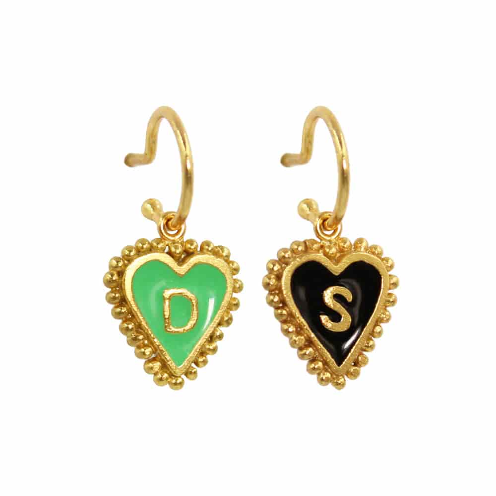 PreOrder Baby Hoops 9mm Letra Heart Plata - miniatura 35