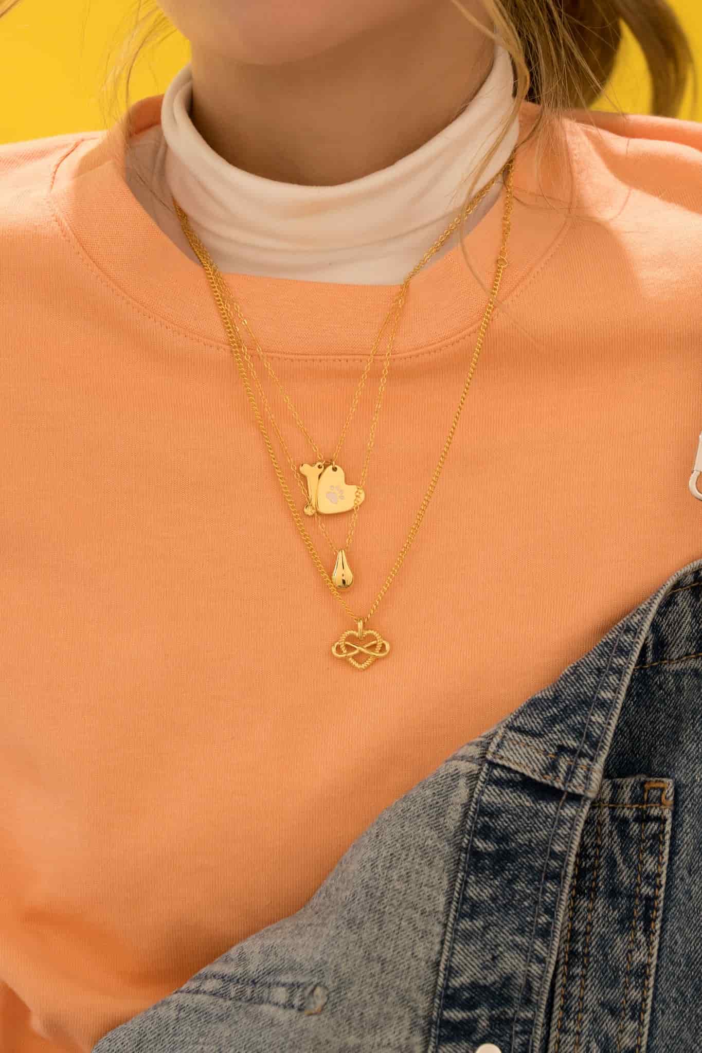Collar Corazón Huella + Aretes - miniatura 3