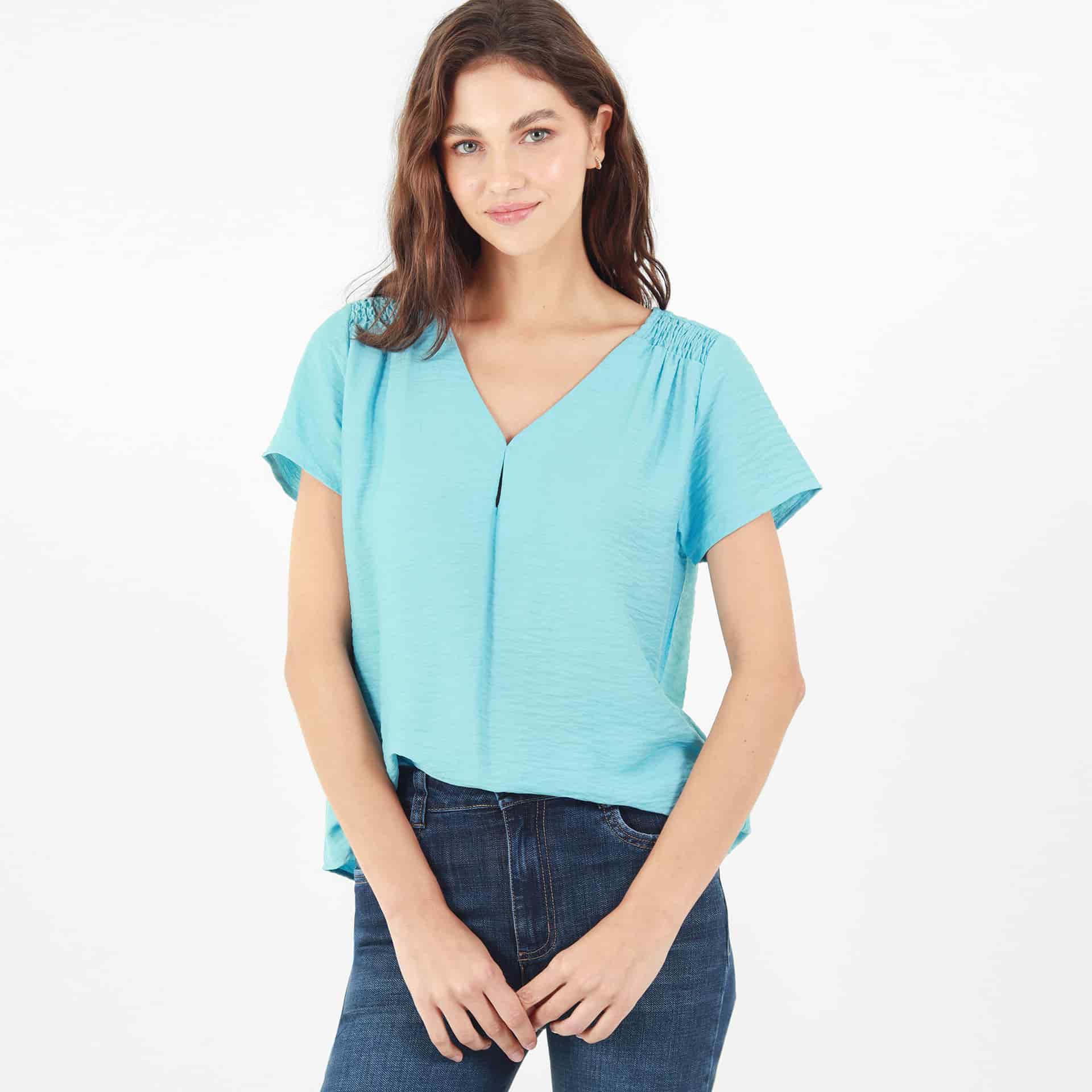 Blusa Cuello V Manga Corta - miniatura 12