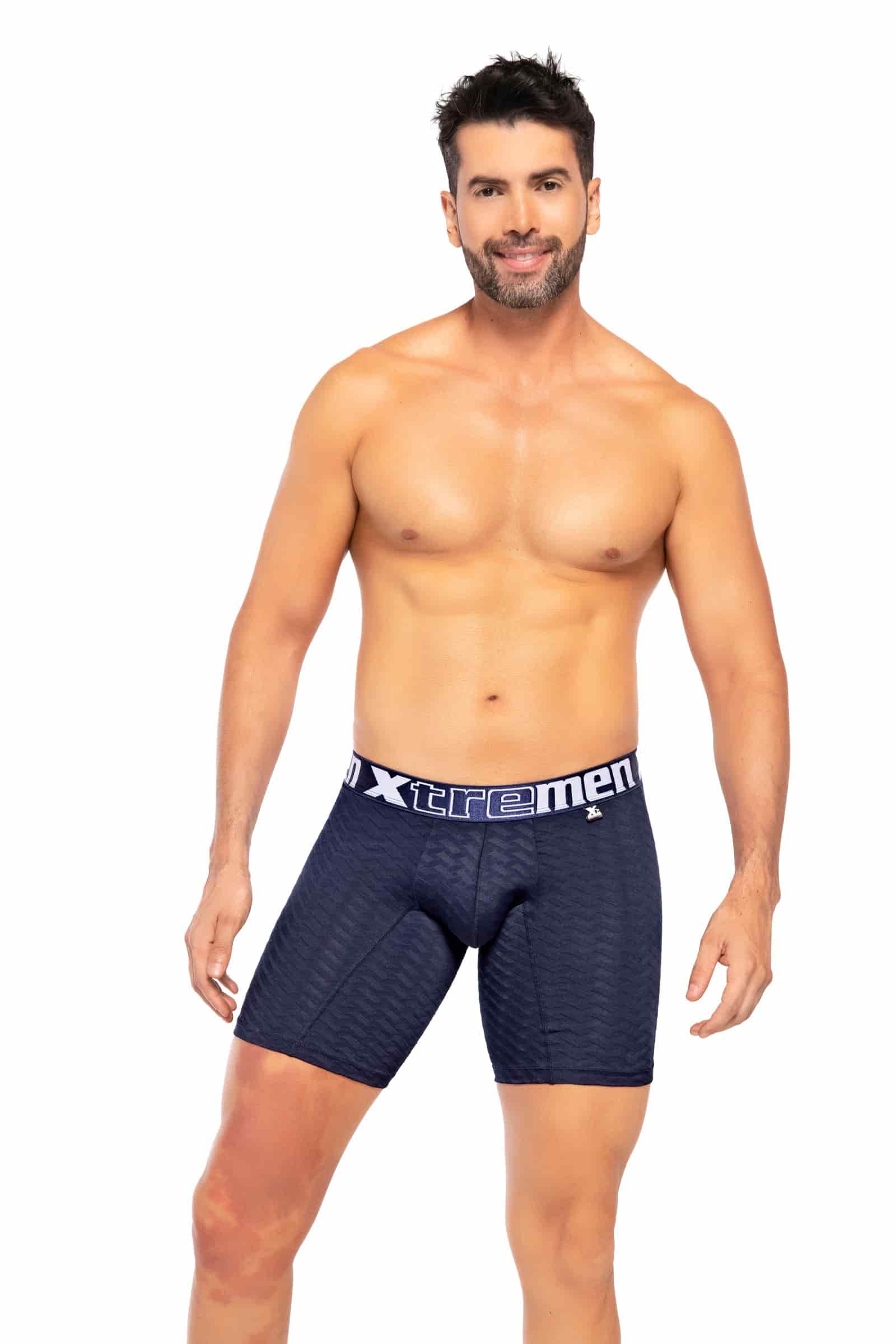 BOXER CLÁSICO LARGO MICROFIBRA JACQUARD RAYO  GRIS OSC - miniatura 1
