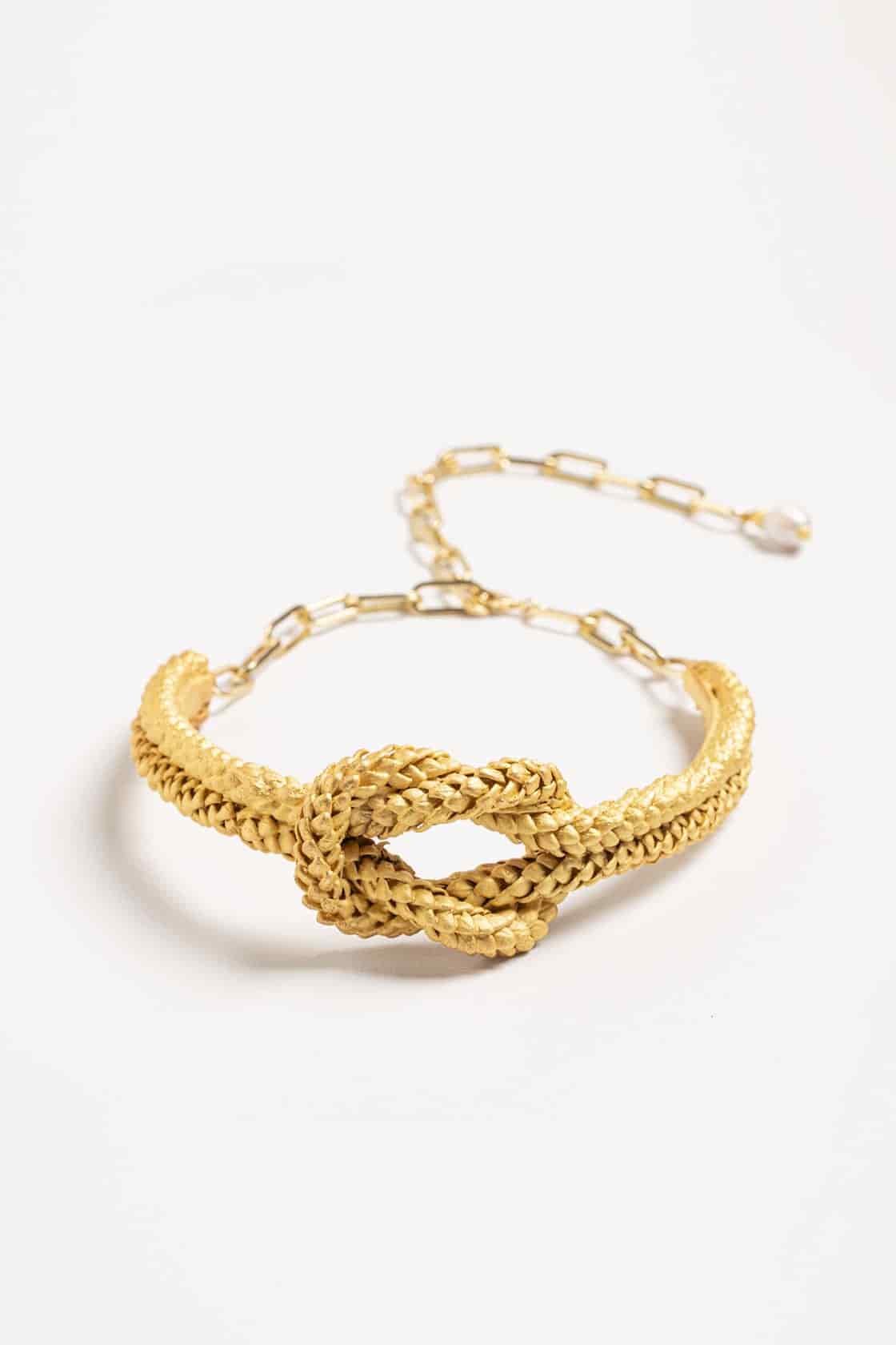 NORFOLK SAILOR KNOT CHOCKER AND PEARL - miniatura 1