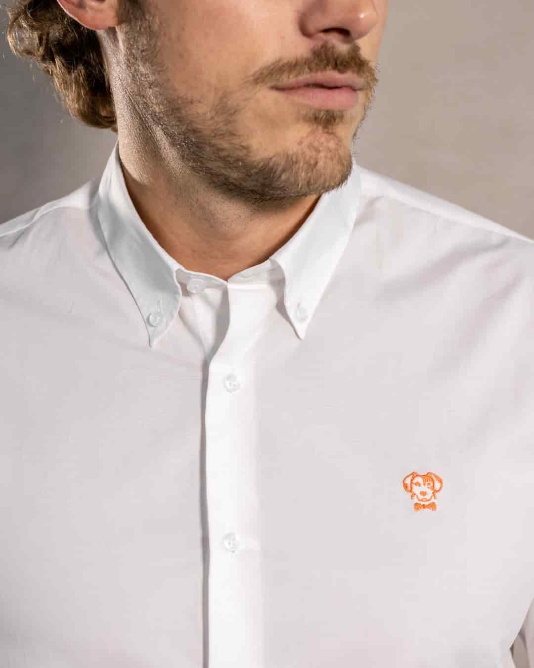 Camisa Antimanchas Popelina Blanco Logo Coral - Talla Regular - miniatura 2