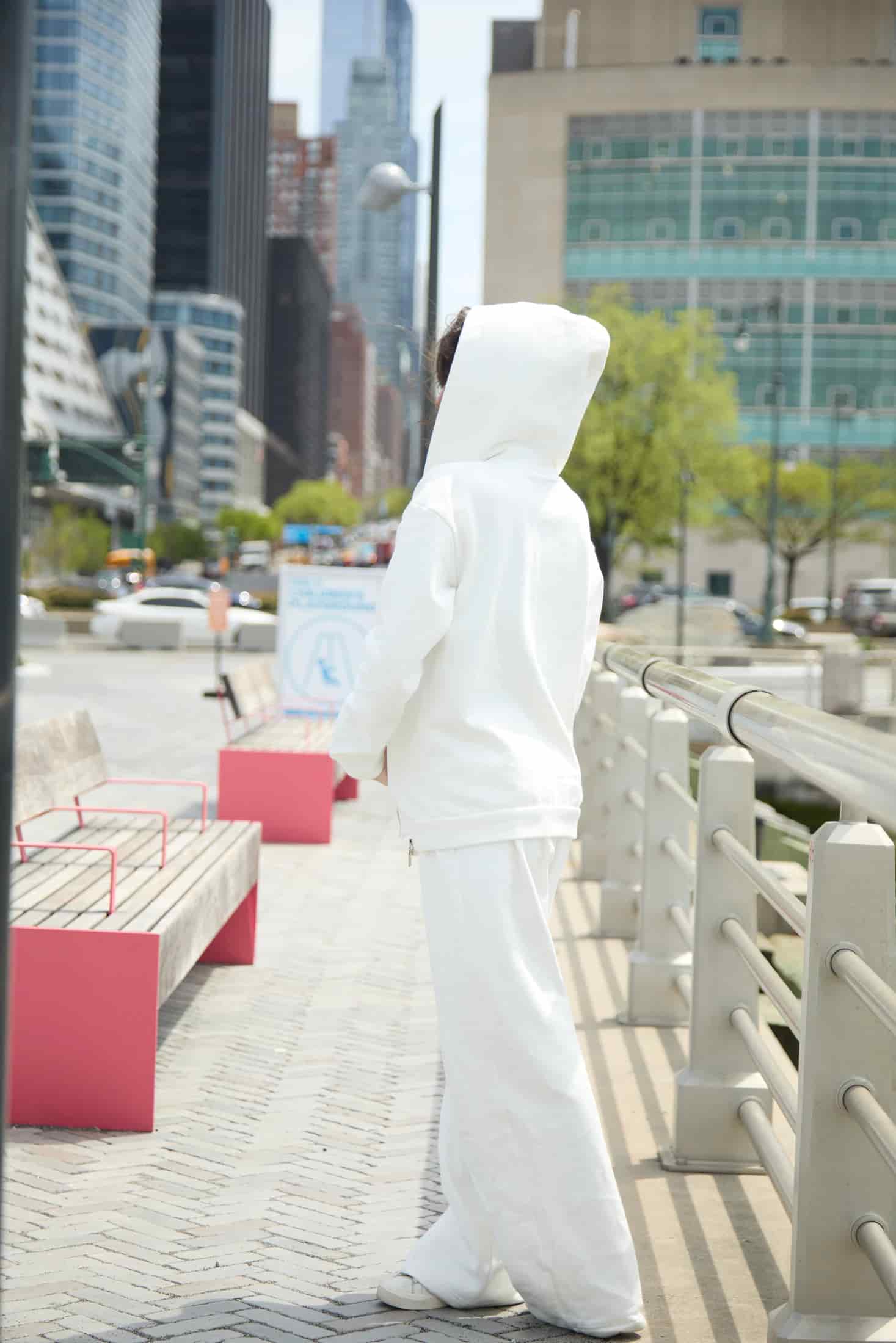 HOODIE DE CREMALLERA CREMA - UNISEX - miniatura 6