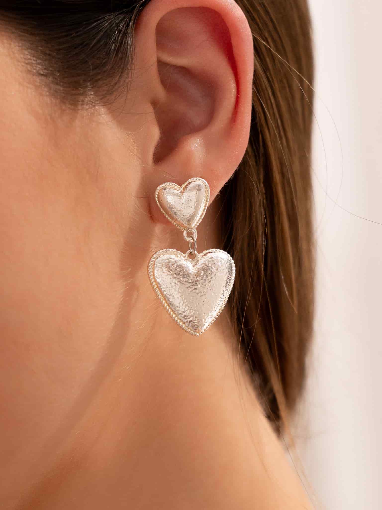 Aretes Corazón Maxi Textura - miniatura 2