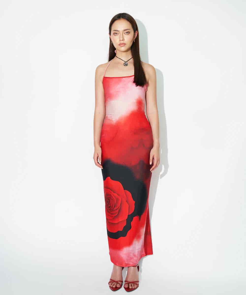 Maxi Dress in Rose Red - miniatura 2