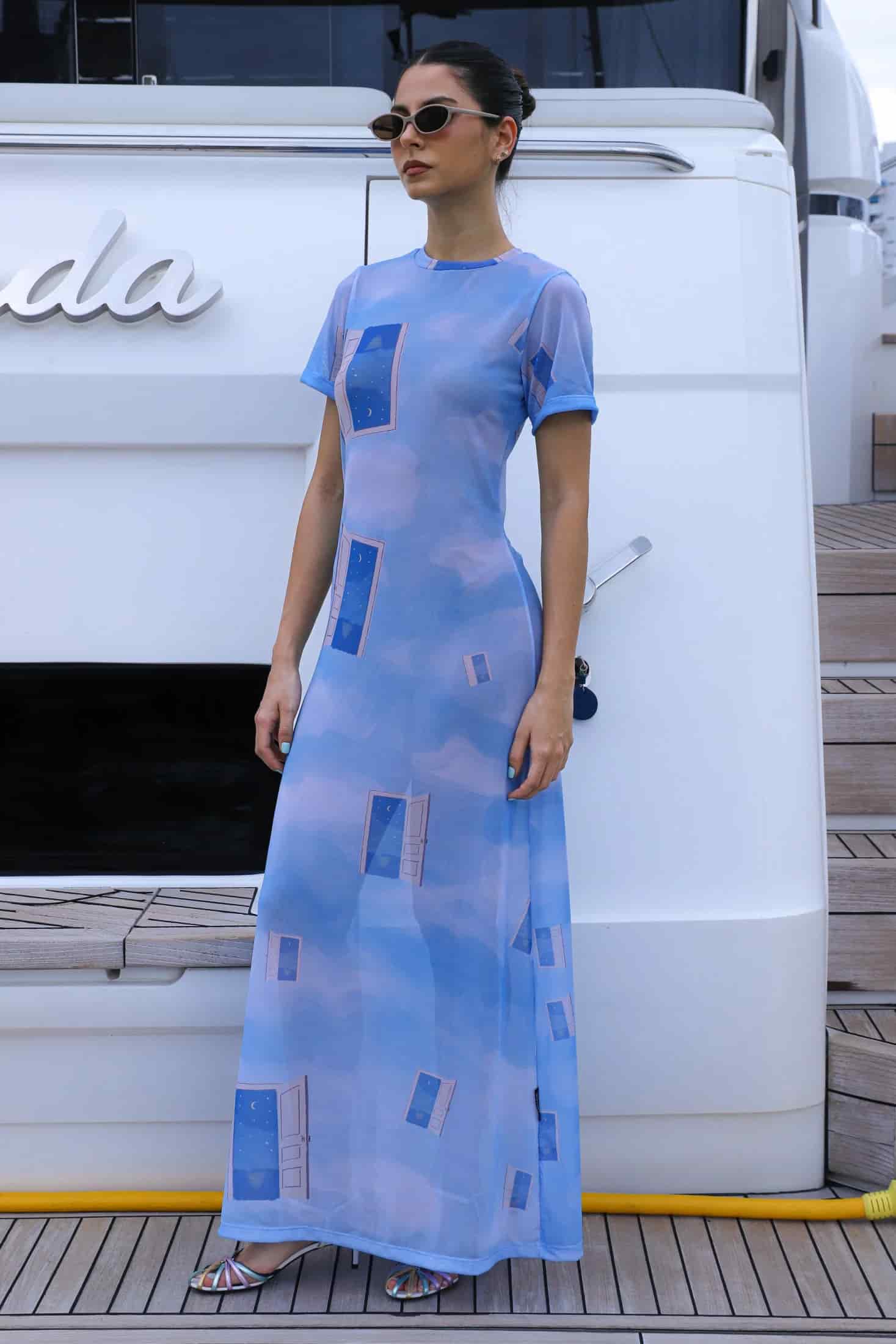 Mesh Dress - Sky - miniatura 7