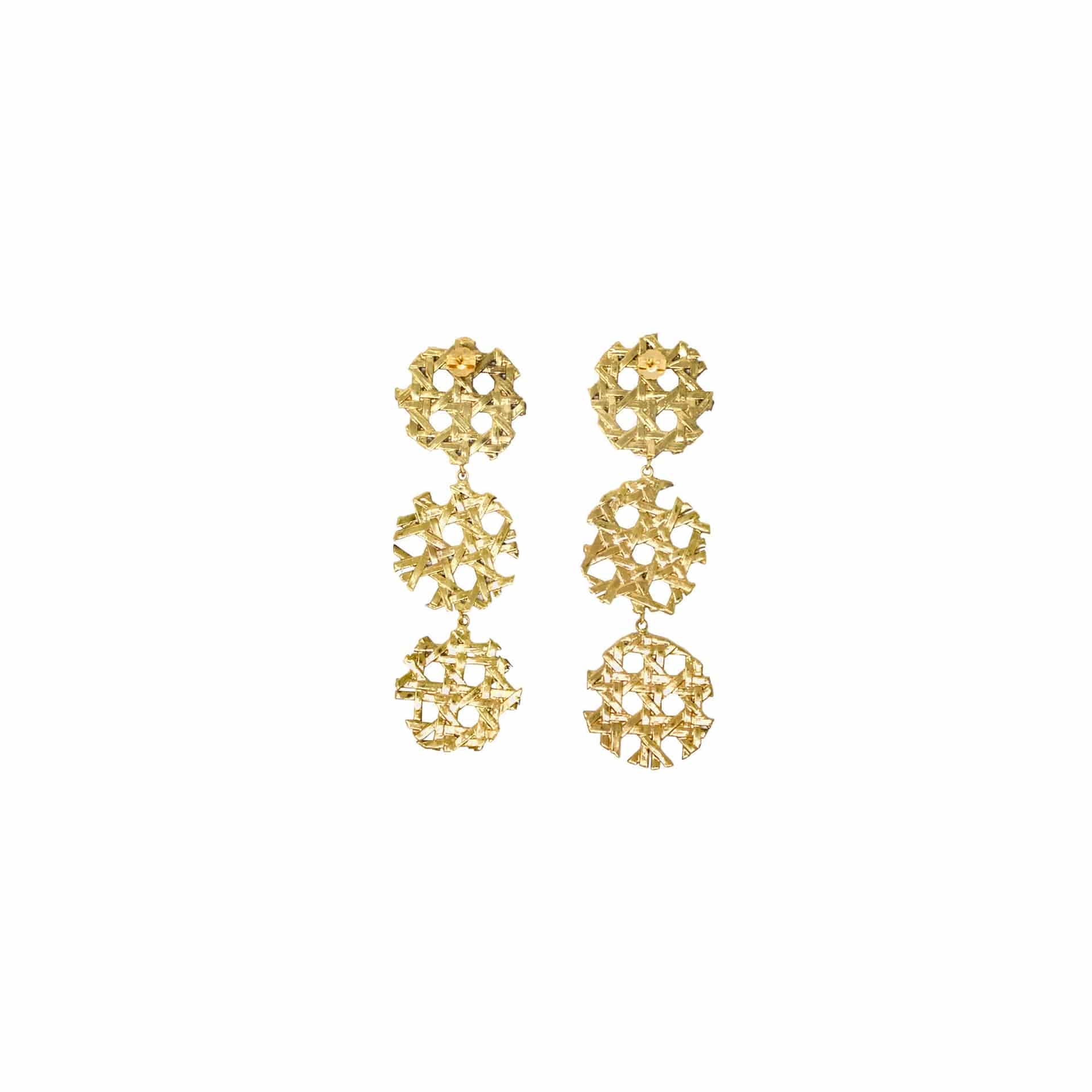 Aretes Mimbre 3 Círculos - miniatura 3
