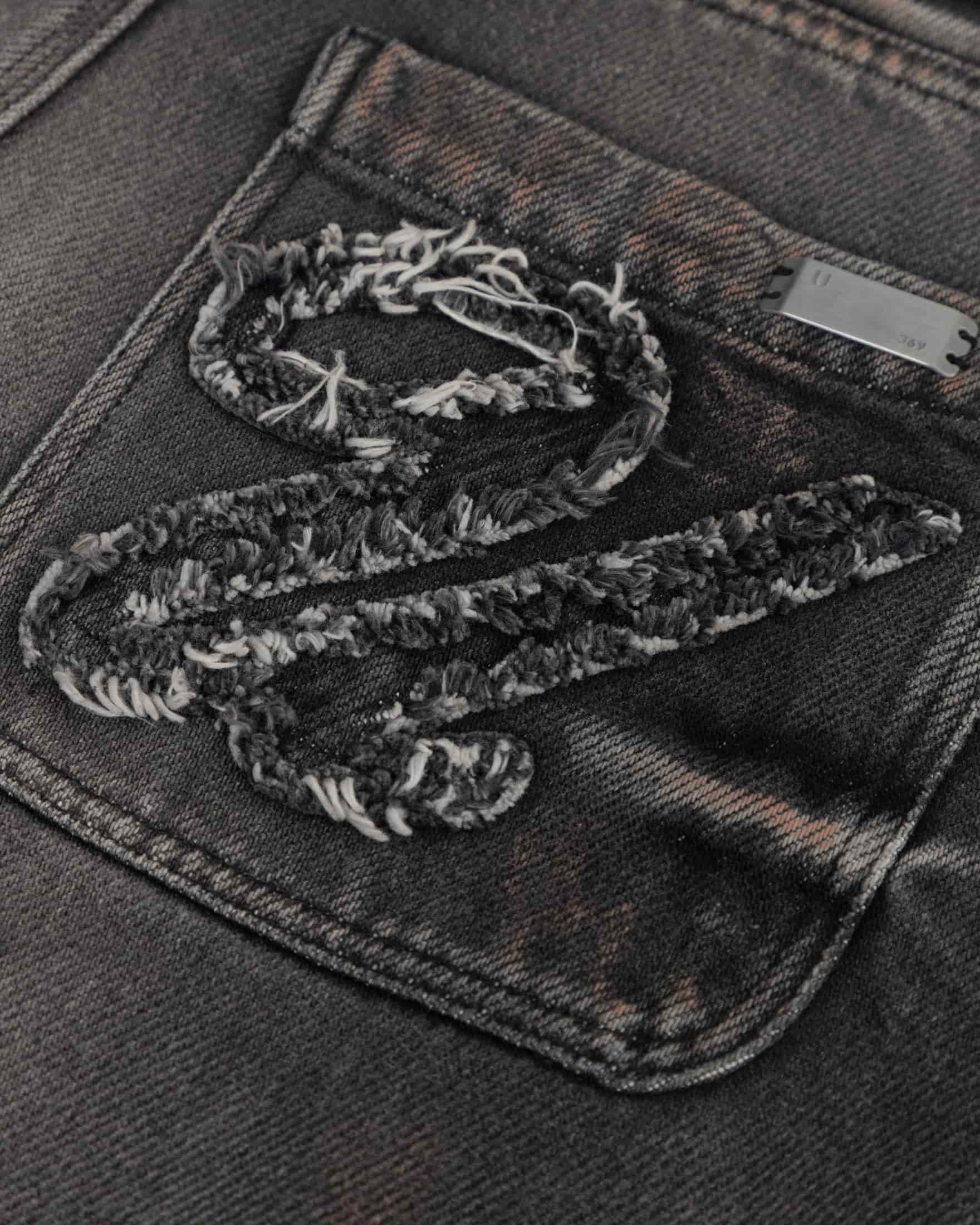 Holy State Stripe Wide Jeans Ash Black - miniatura 4