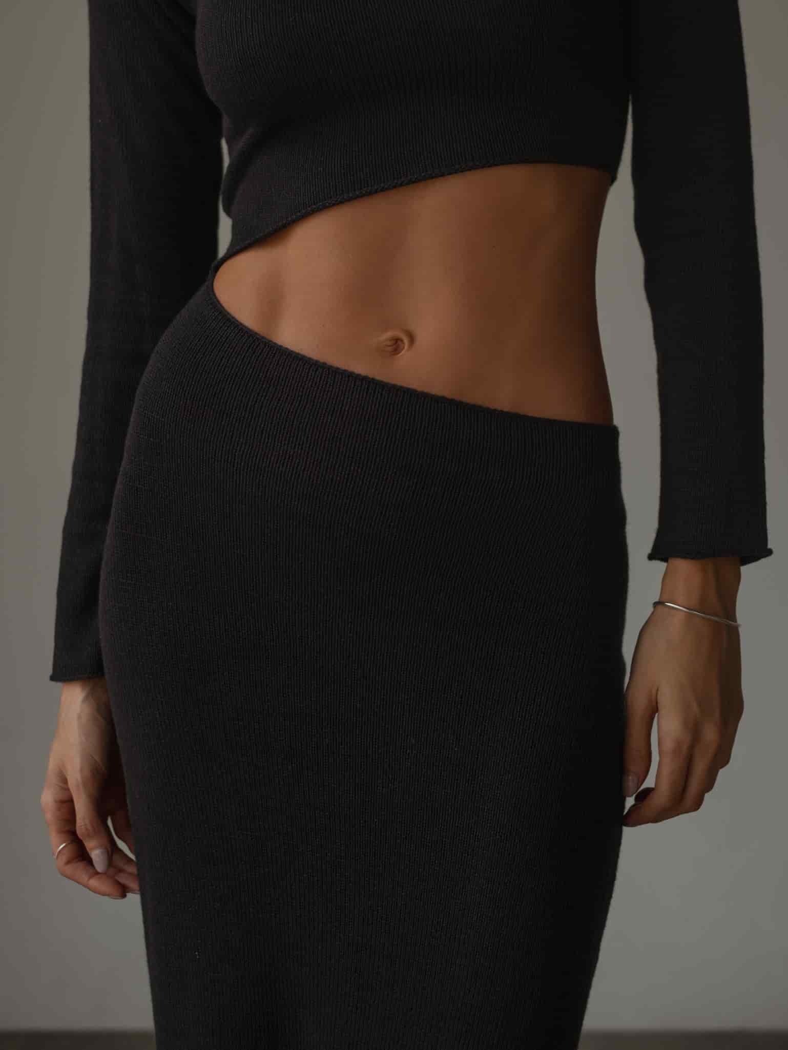 EDGE KNIT DRESS - BLACK - miniatura 5