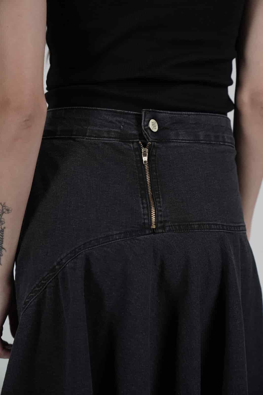 Black asymmetrical skirt - miniatura 7