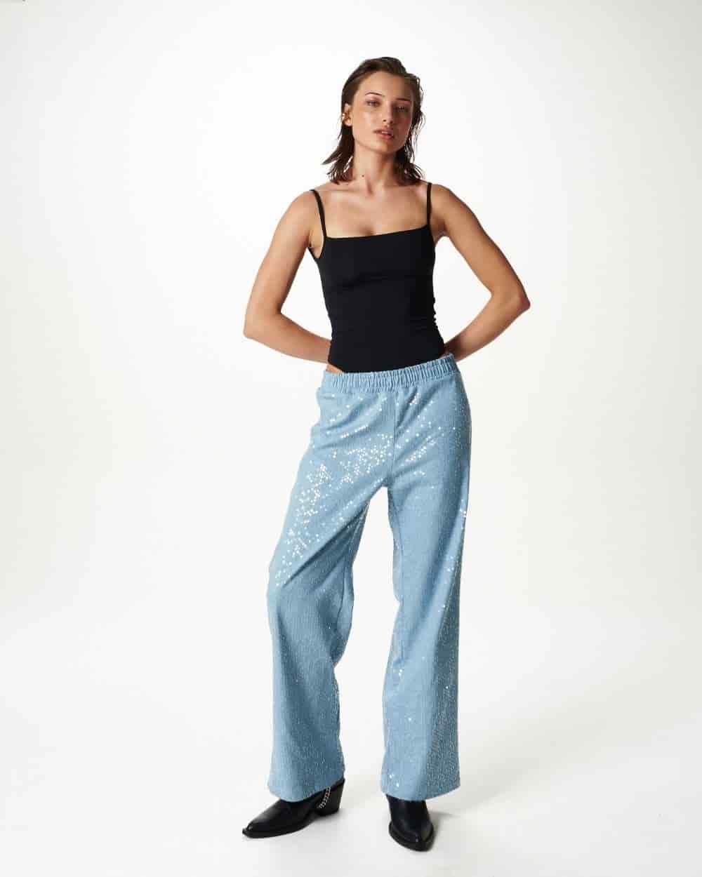 DENIM GLITTER PANTS - miniatura 5