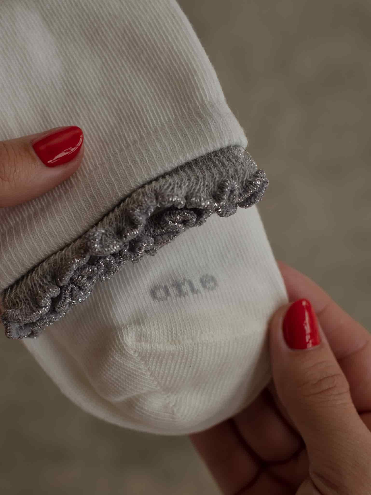 GIRLY LAYERING SOCKS - GRAY ON WHITE - miniatura 8
