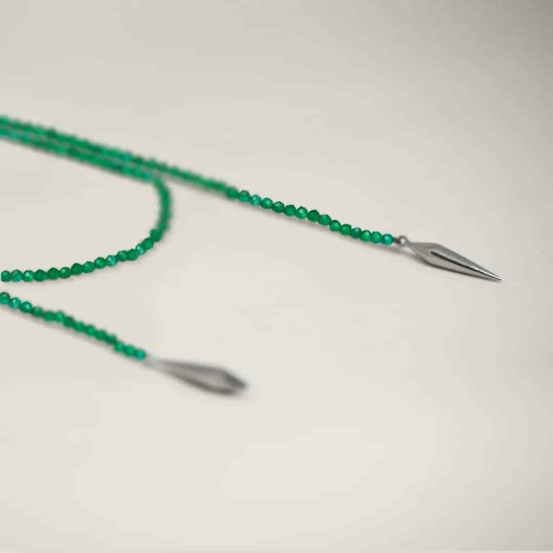 Dua Necklace Green Agate Silver - miniatura 1