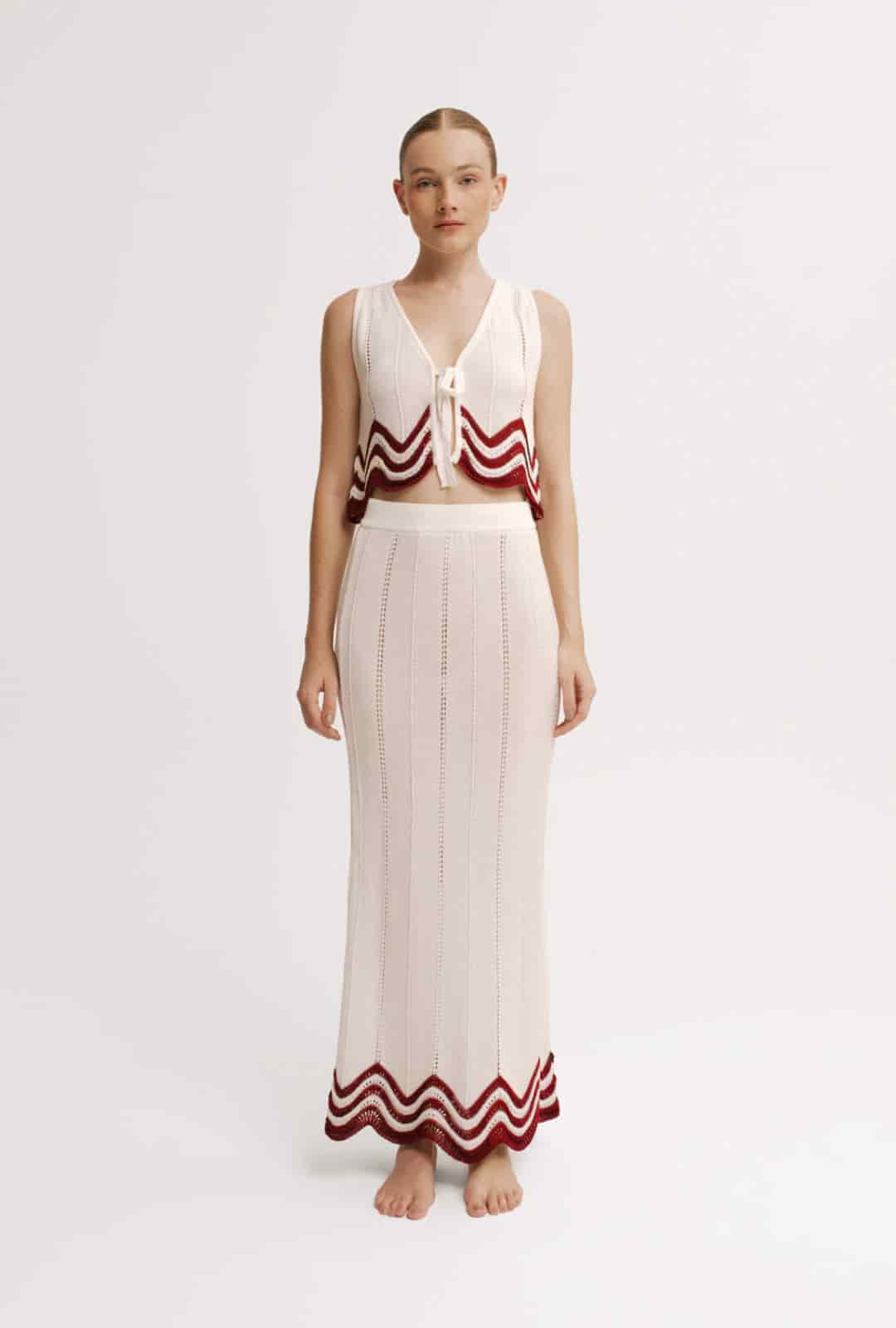 Crop Top Mujer Riley & Falda Larga Mujer Maya Malva - Tejido - miniatura 1