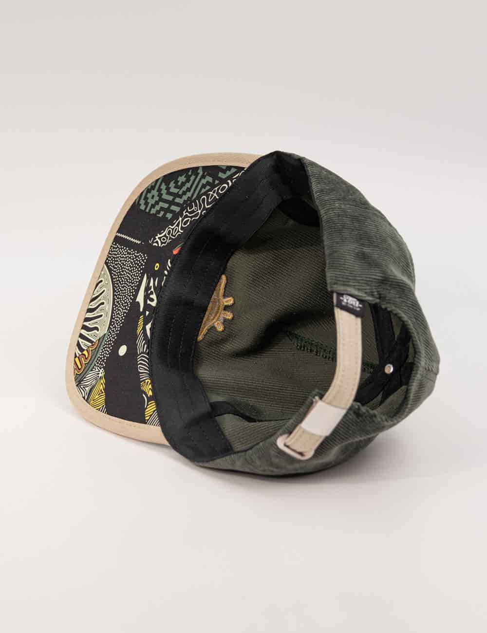 Gorra Desestructurada pana astral verde + beige - miniatura 6