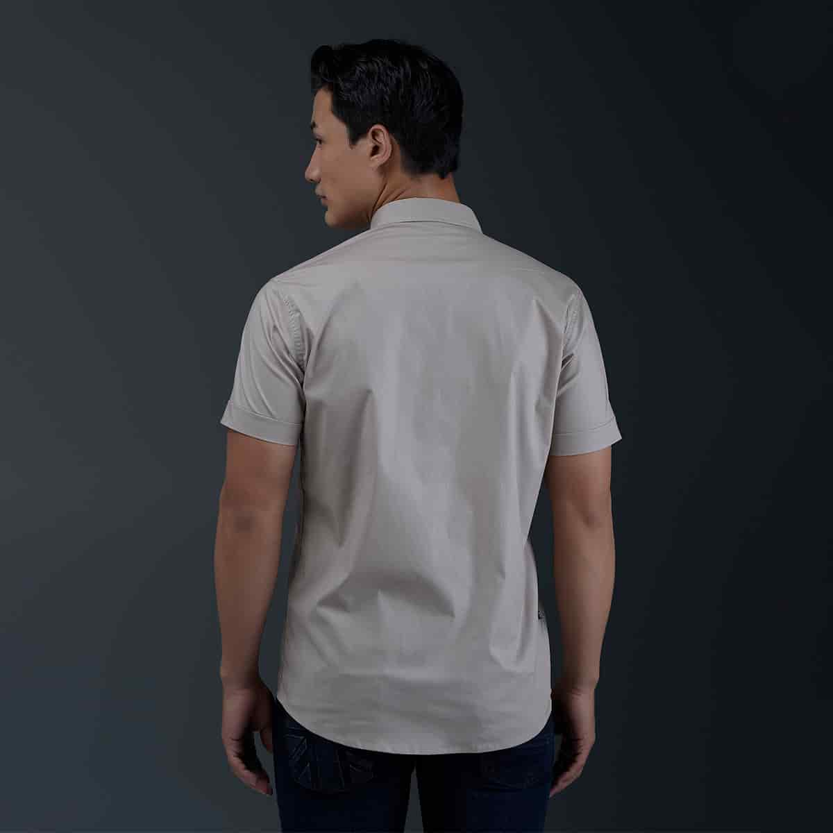 Camisa Beige Manga Corta - miniatura 2