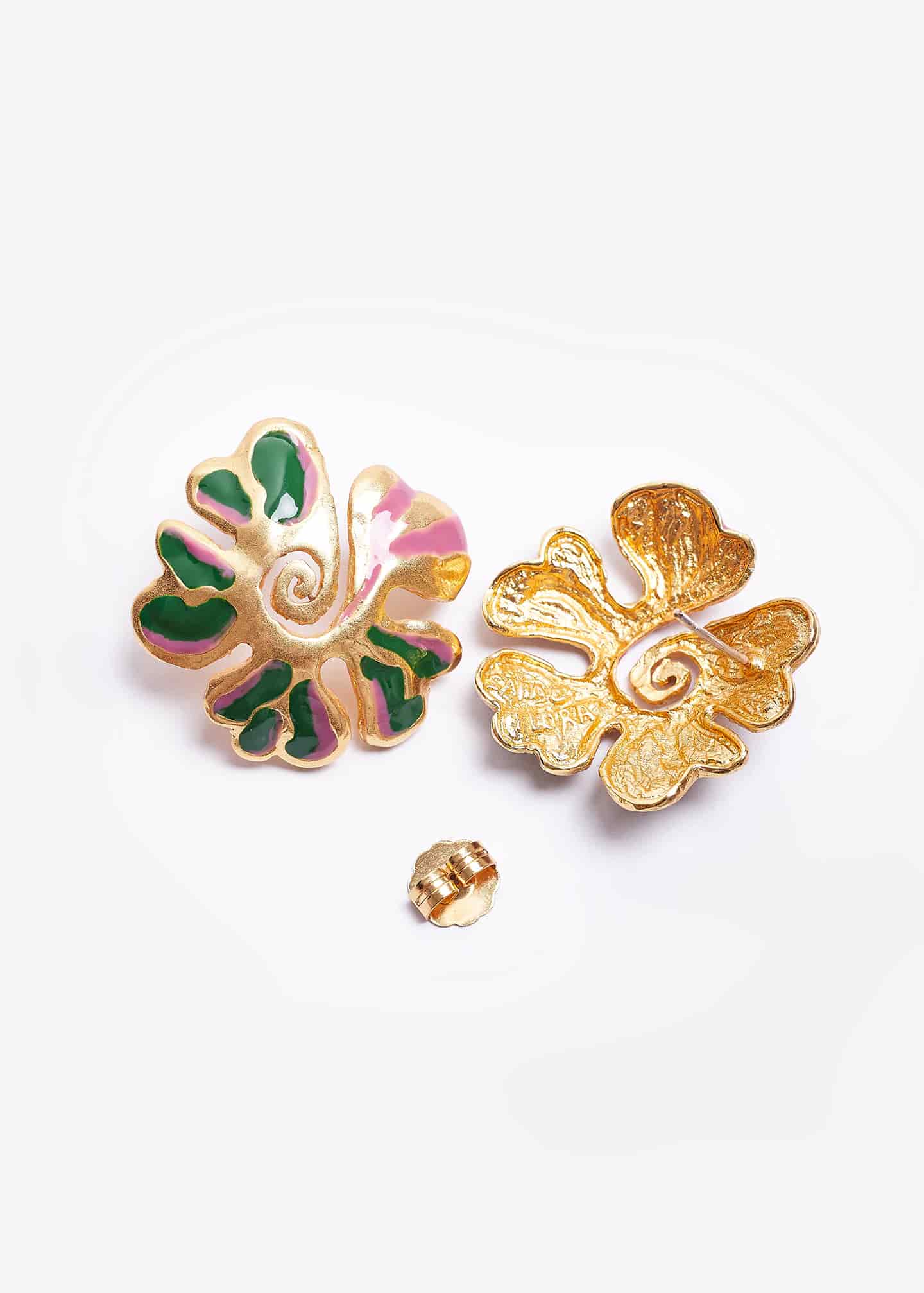 Aretes Aurora Espiral Verde - miniatura 3