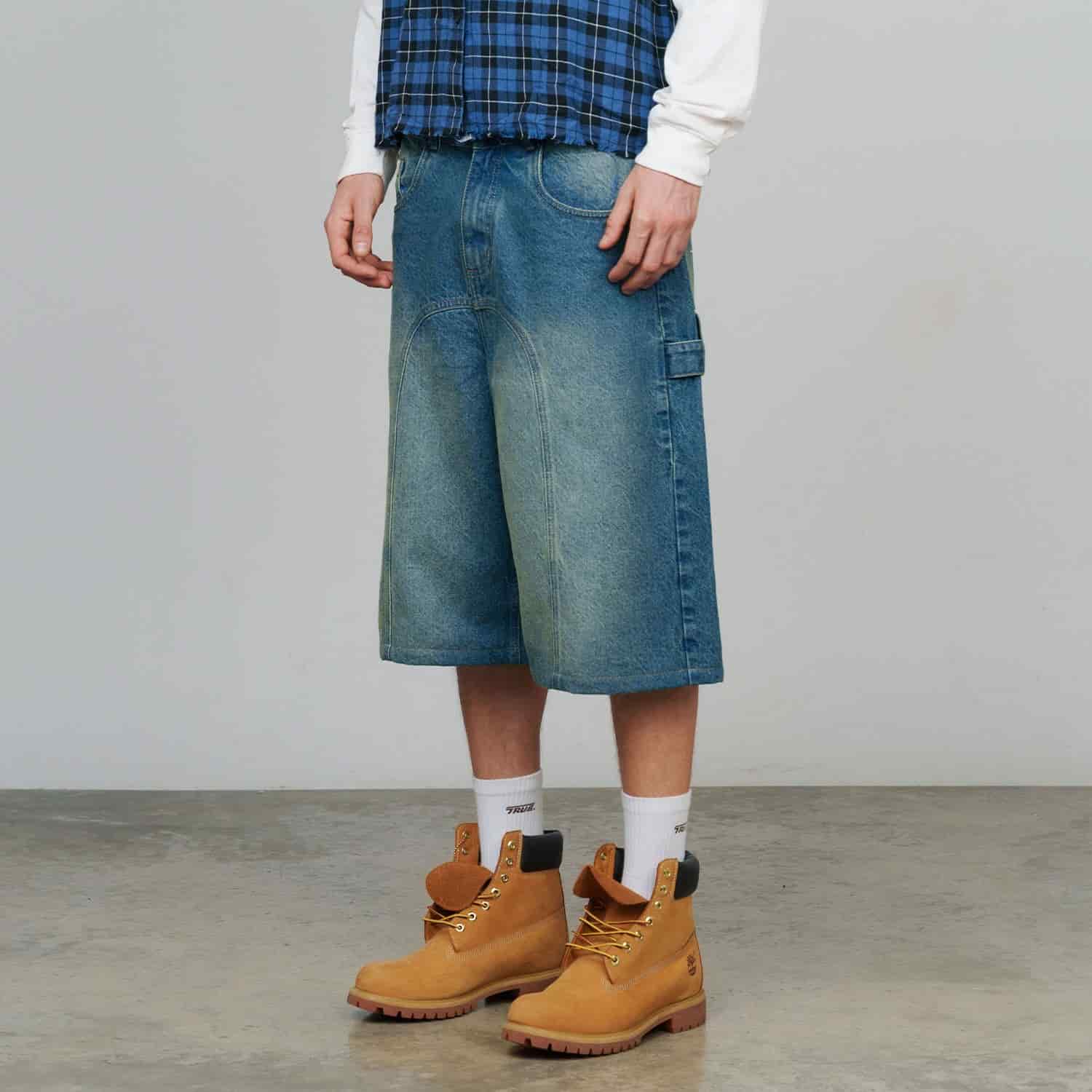 Slashed Denim Jorts - Blue - miniatura 2
