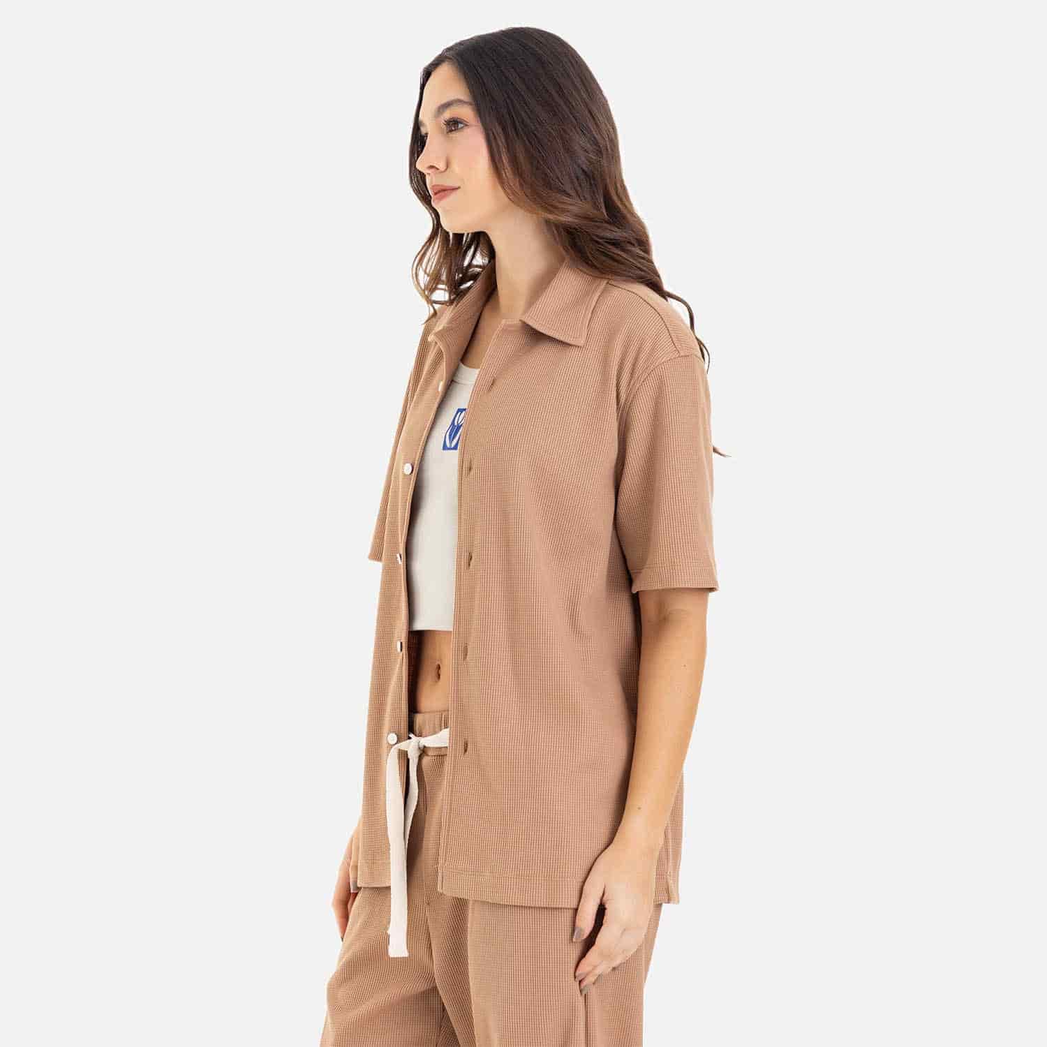 Relaxed Short Sleeve Shirt Mocca - miniatura 7
