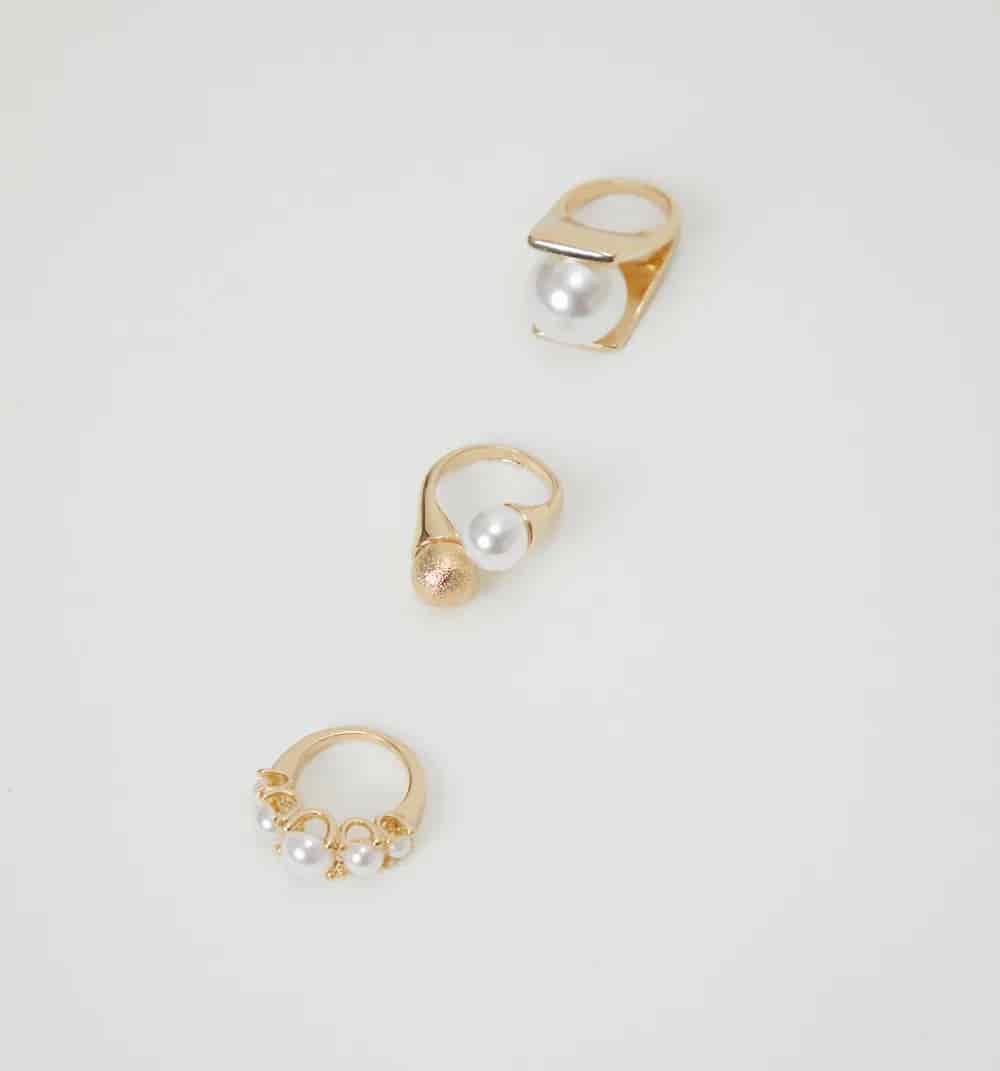 Anillos perlas set x3 - miniatura 2