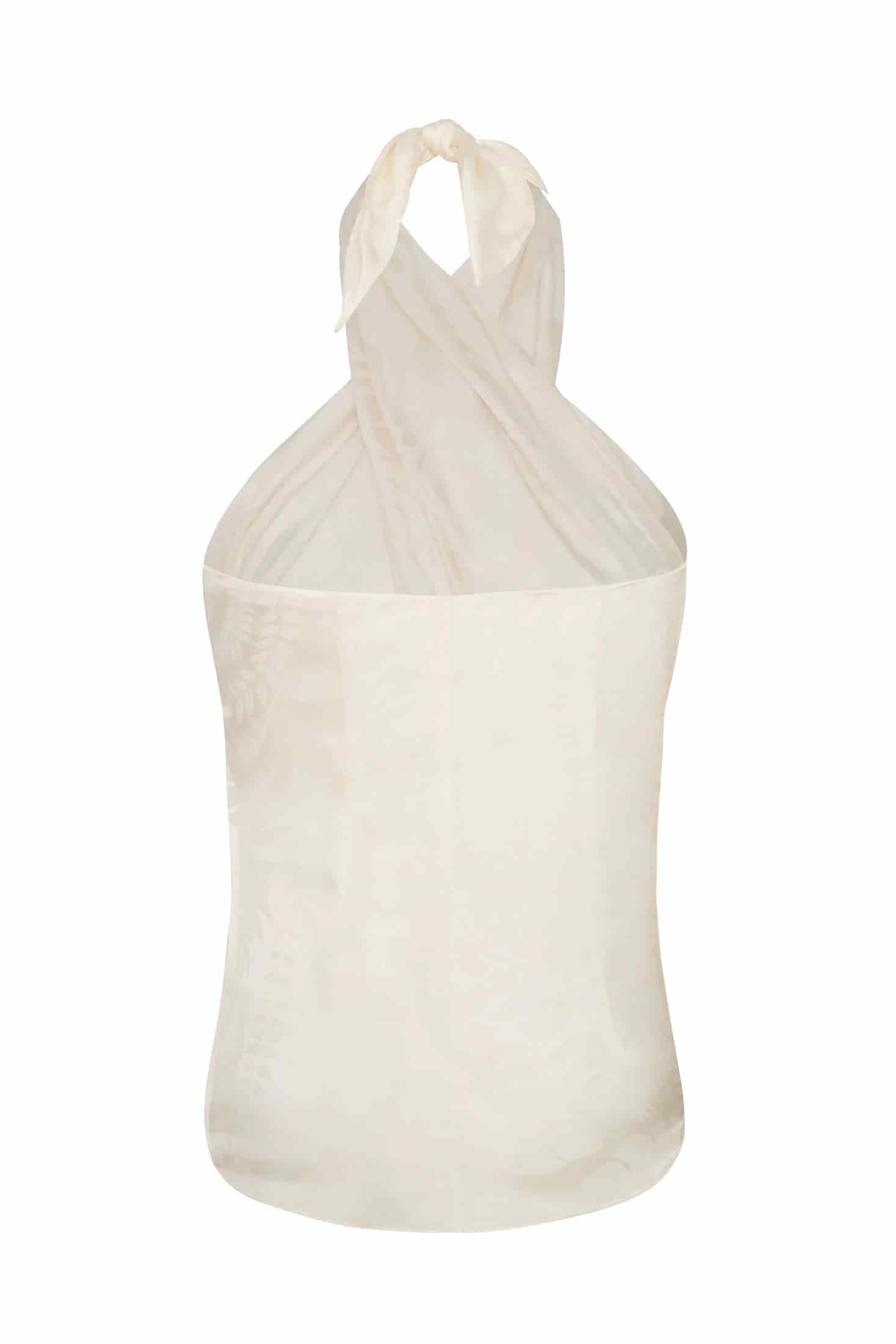 Cayetana Silk Jacquard Blouse / Ivory Rainforest - miniatura 3