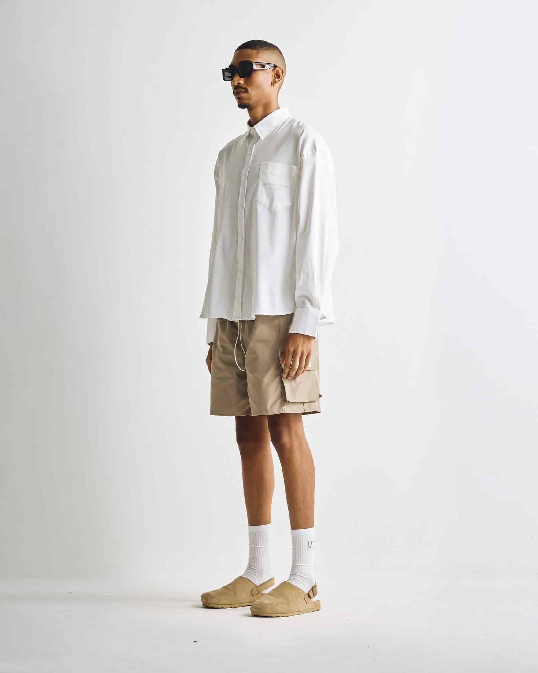 Basics Undergold Design Studio Long Sleeve Boxy Shirt Bone - miniatura 13