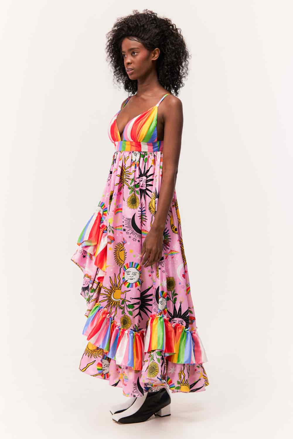 Vestido Merengue / Estampado Madre Luna, Padre Sol Negro - miniatura 5