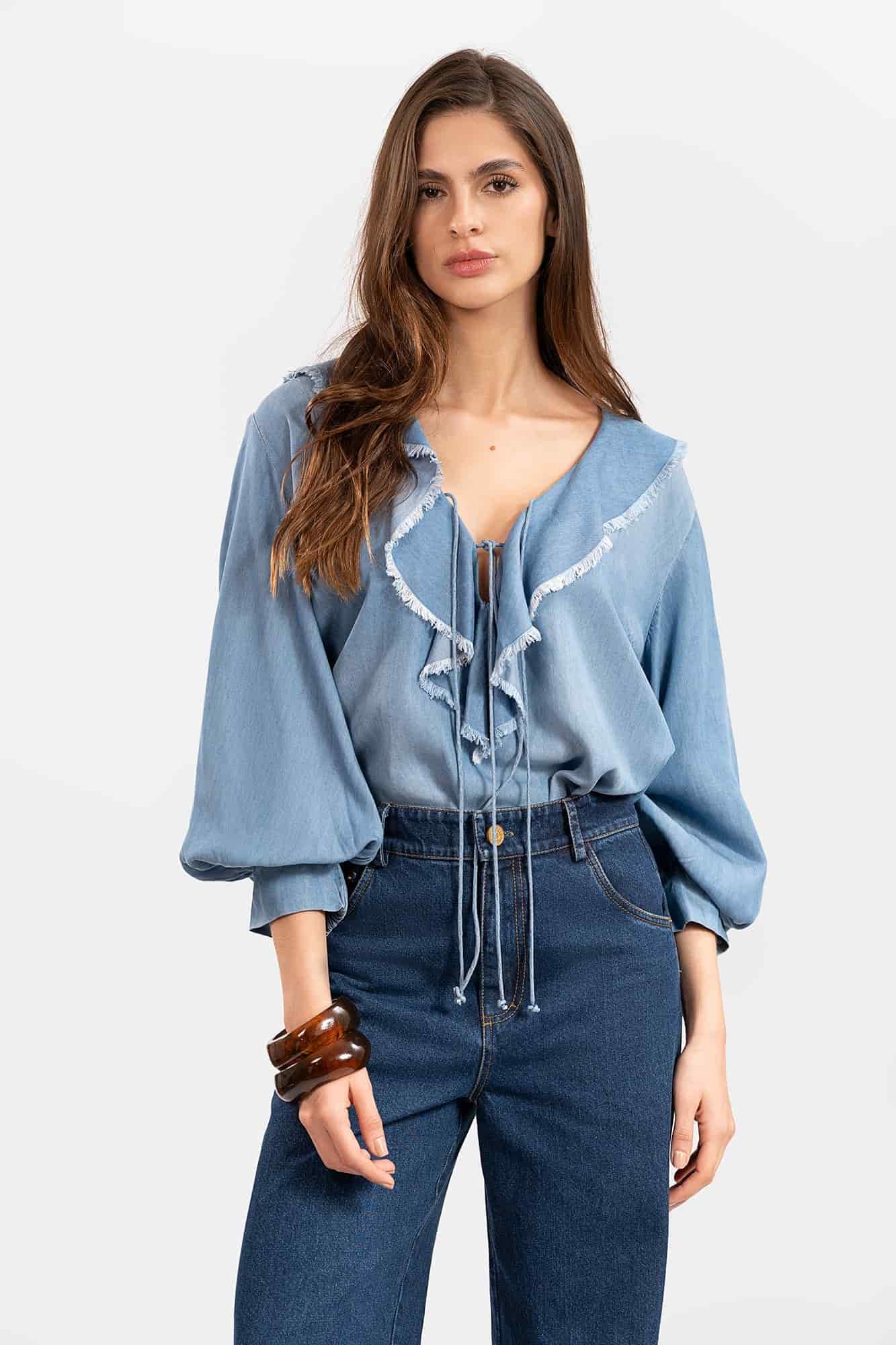 Blusa Orla Azul Claro - miniatura 2