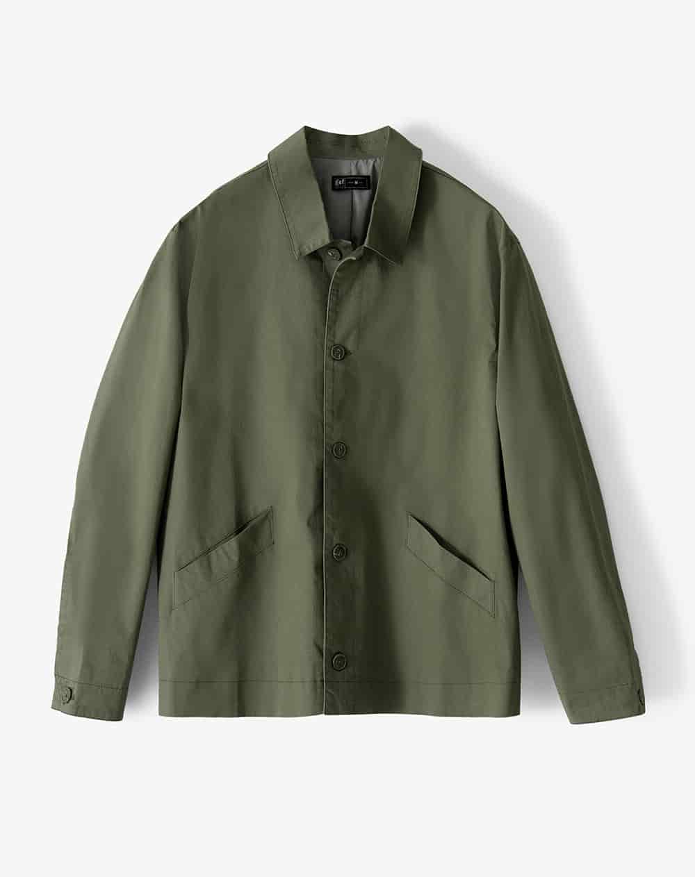 Chaqueta overshirt regular liviana verde oliva hombre - miniatura 7